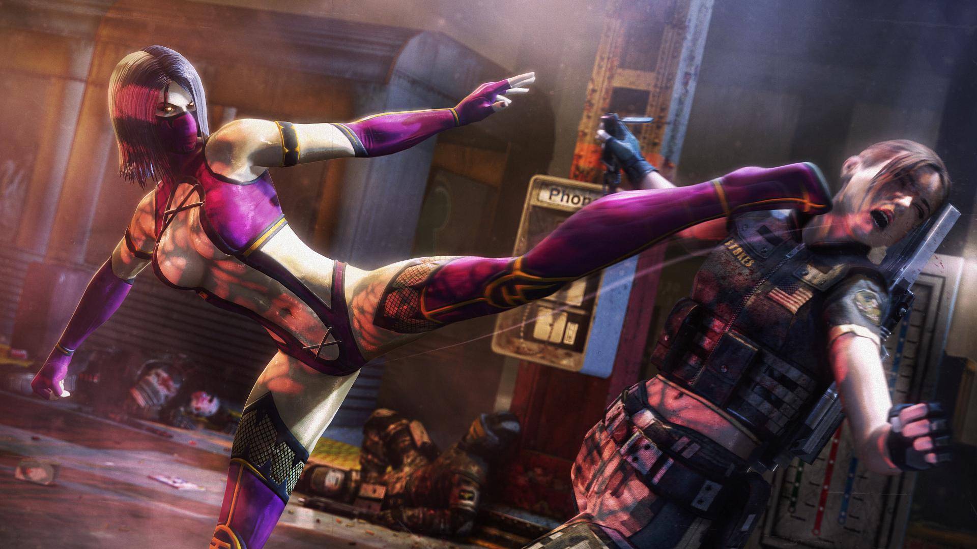 Wallpaper, digital art, Mortal Kombat, Mileena Mortal Kombat 1920x1080