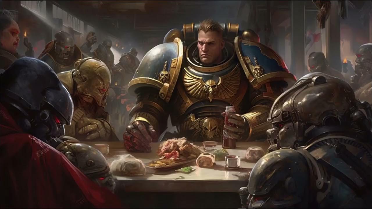 Emperor of Mankind Eats at a Restaurant. Midjourney AI Art