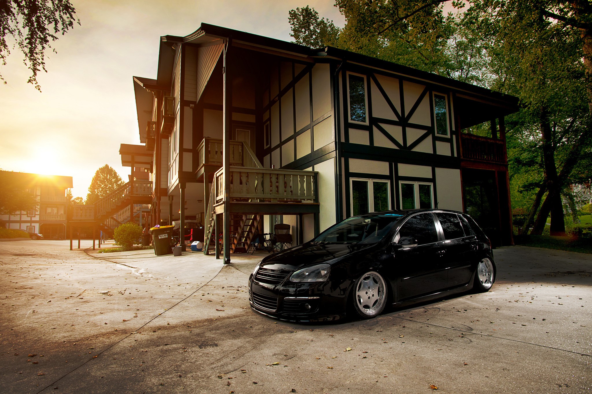 golf MK5, Volkswagen, Houses, Black Gallery HD Wallpaper