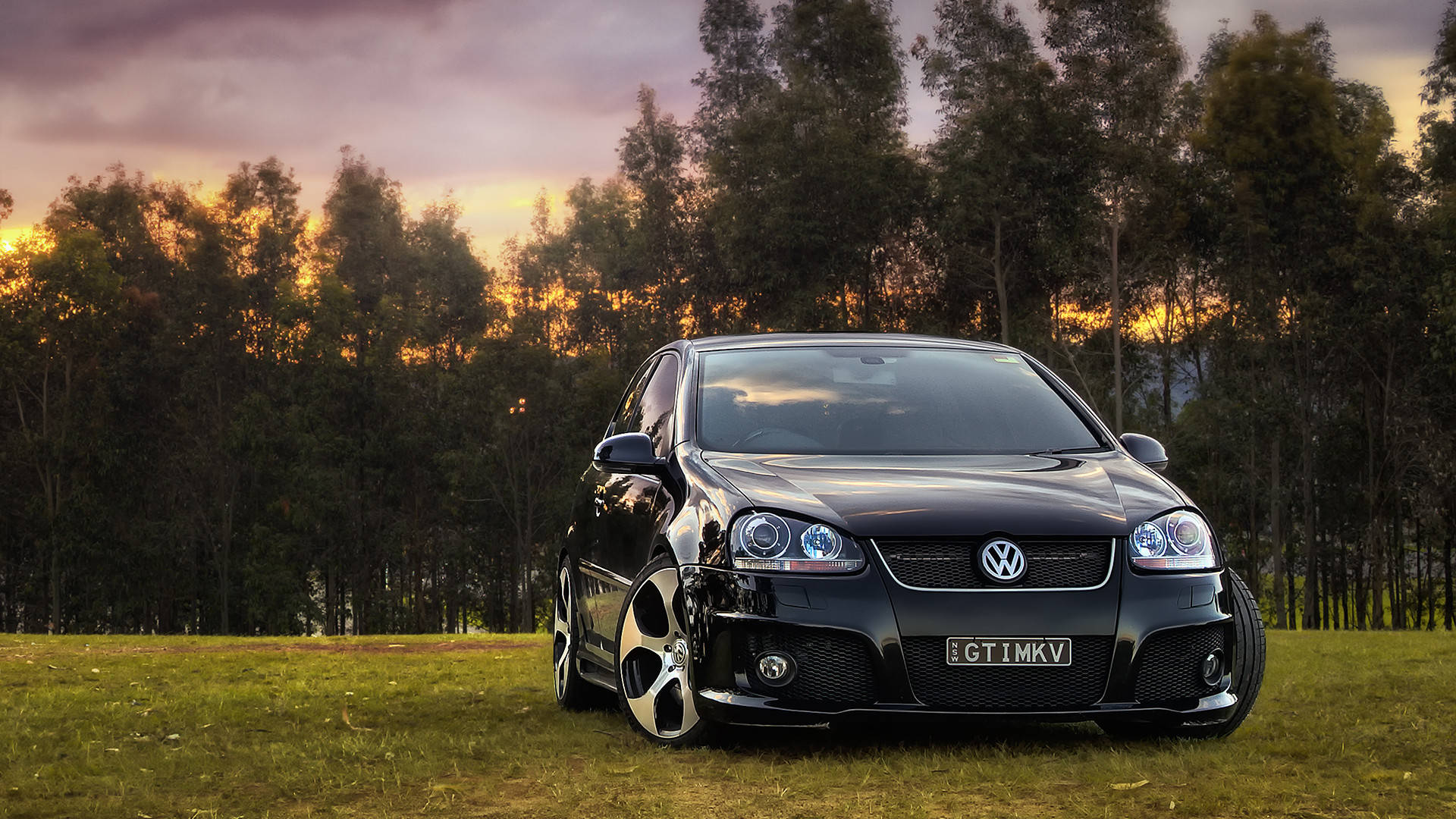 Download 2015 Black Volkswagen Golf GTI MKV Wallpaper