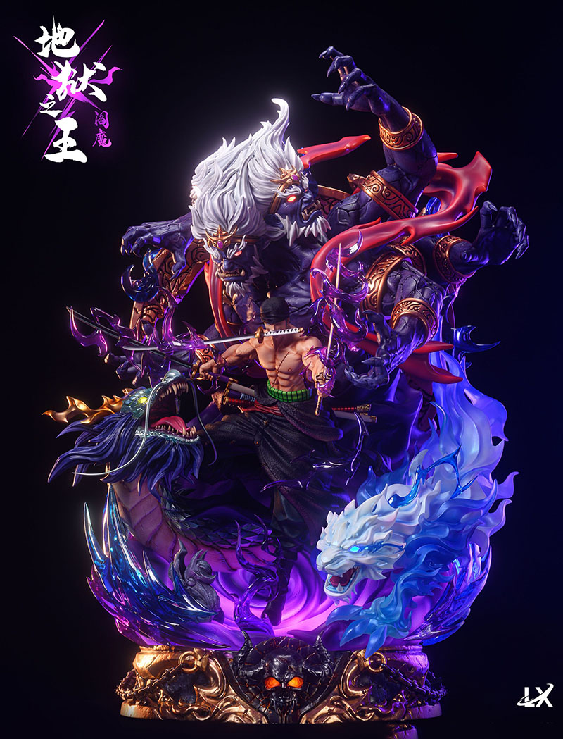 with Light Lx Studio Zoro Hell King Yan Mo Gk Limited Edition Resin Handmade Statue Figures Model
