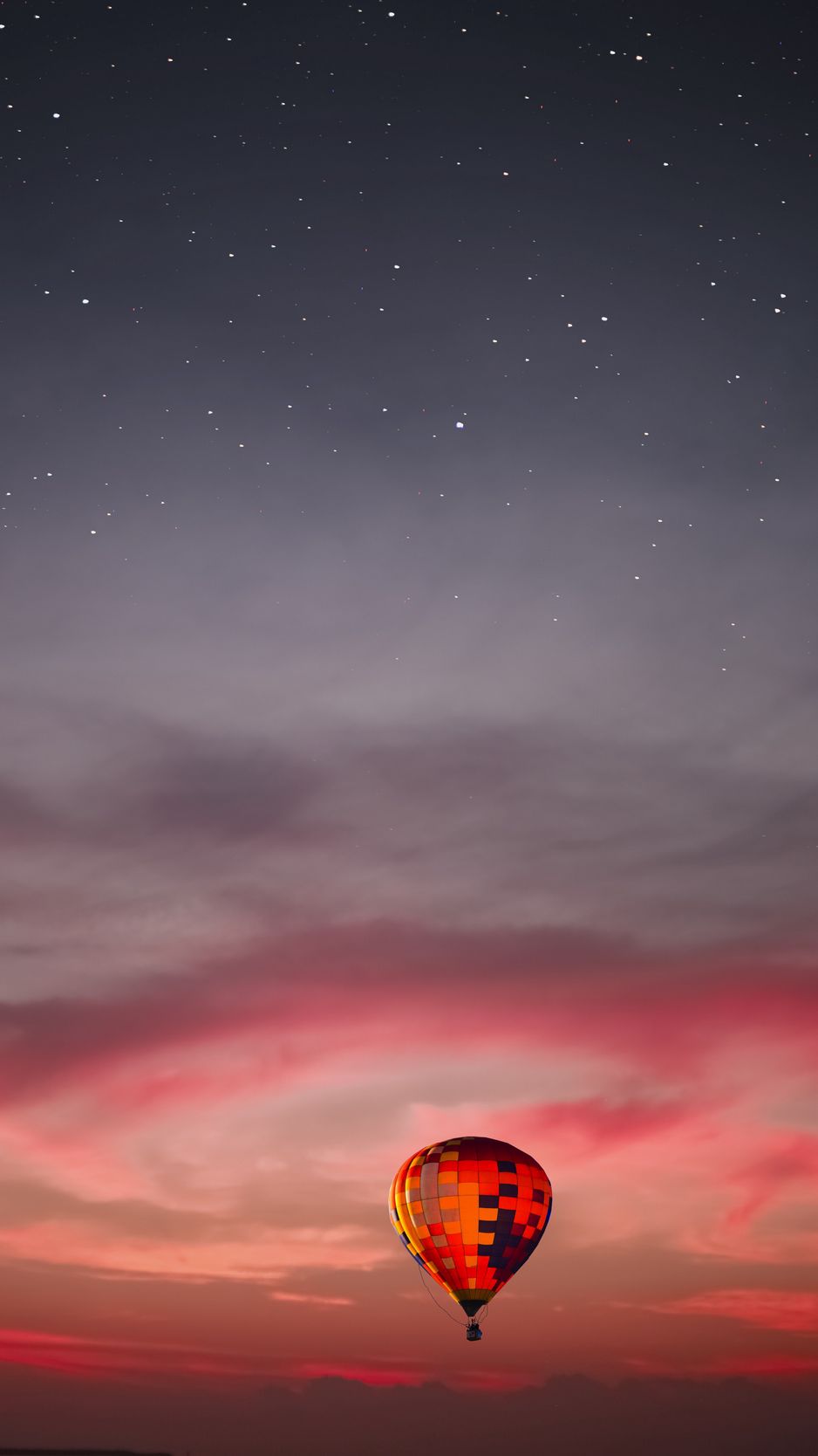 Download Wallpaper 938x1668 Air Balloon, Sky, Flight, Clouds, Sunset Iphone 8 7 6s 6 For Parallax HD Background