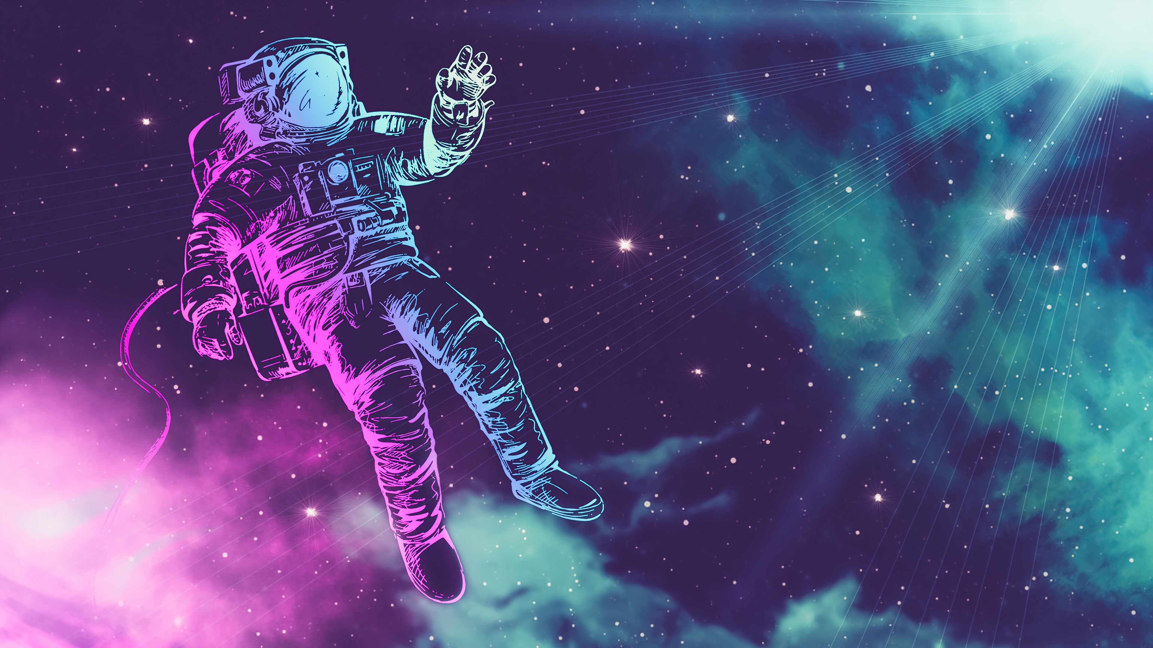 Experience the tranquility of space with this Astronaut 4K background  wallpaper for PC. in 2023