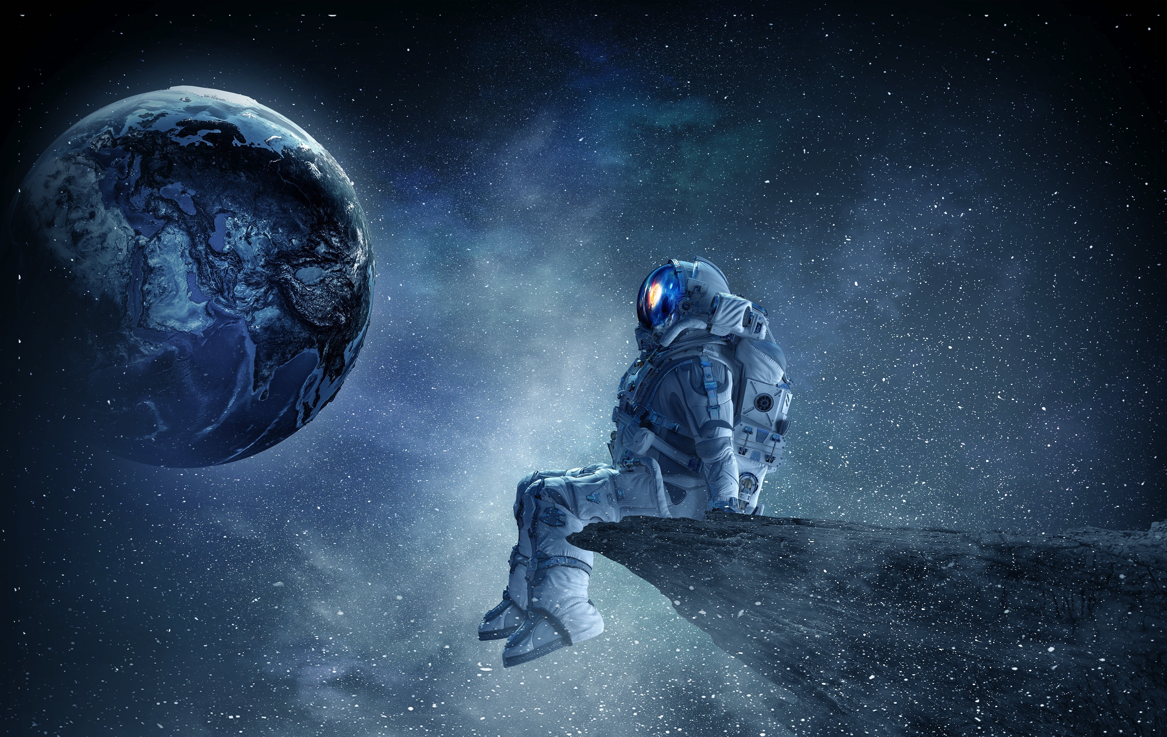 Wallpaper / astronaut, artist, artwork, digital art, hd, 4k, planet free download