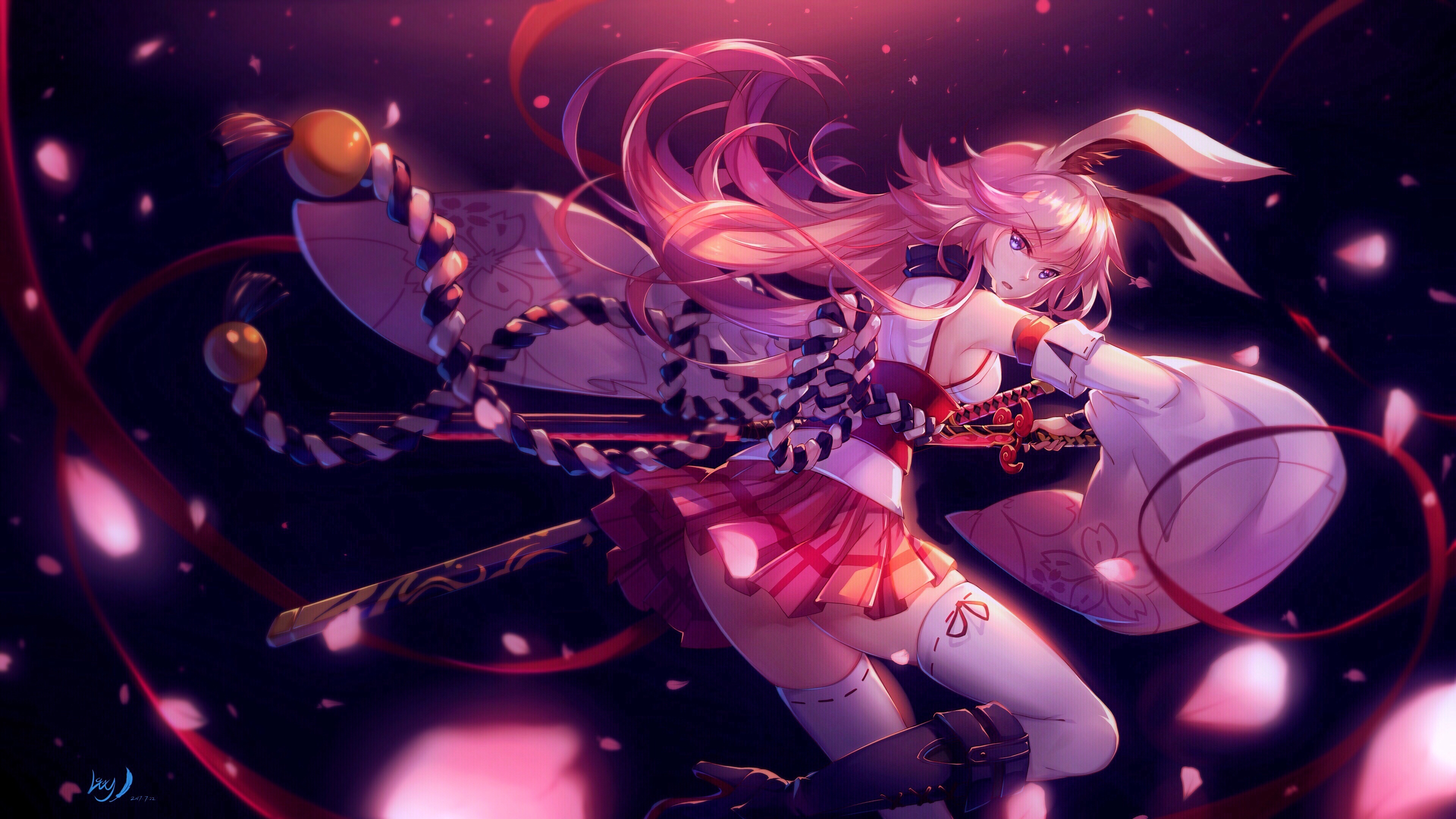 Anime, Girl, Pink Hair, Yae Sakura, Honkai Impact 3rd, 4K Gallery HD Wallpaper