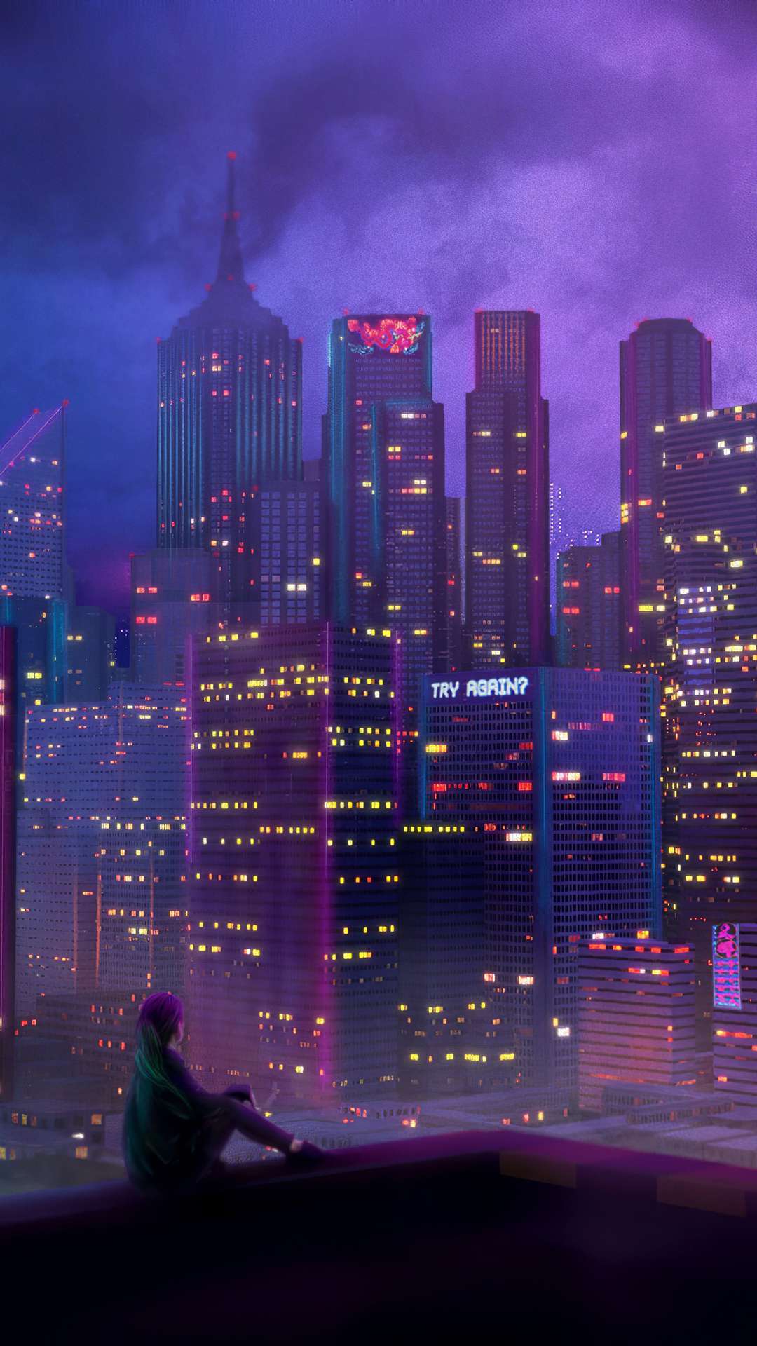 Anime City Wallpaper for iPhone and Android