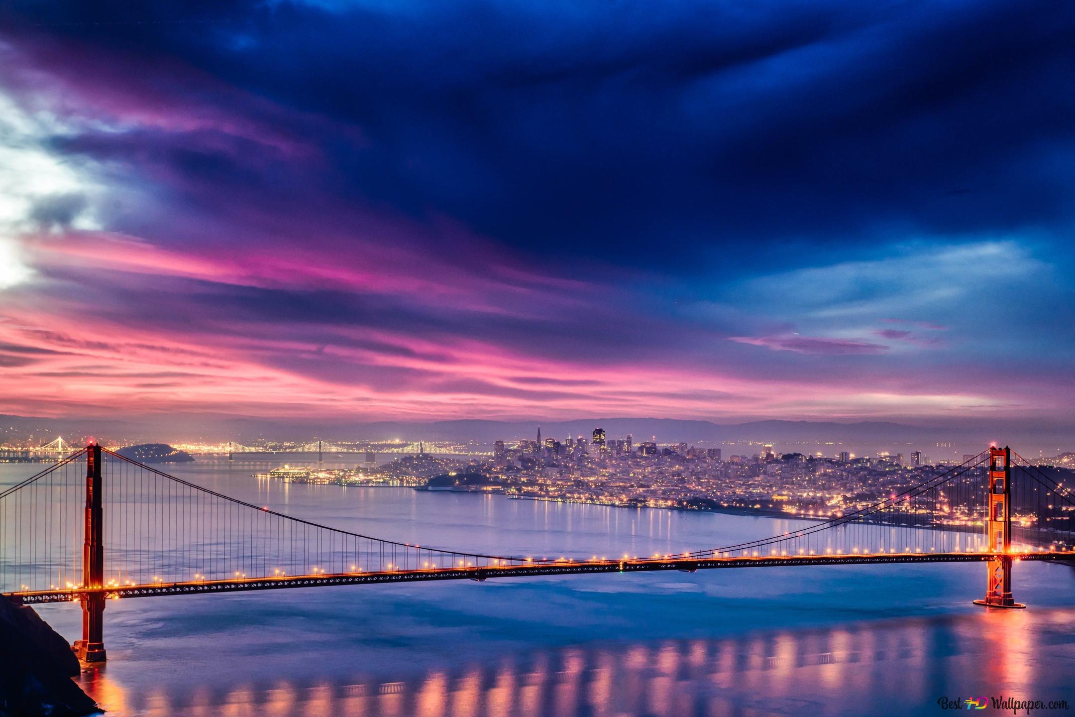 Golden Gate Bridge, Nightscapes, San Francisco 4K wallpaper download