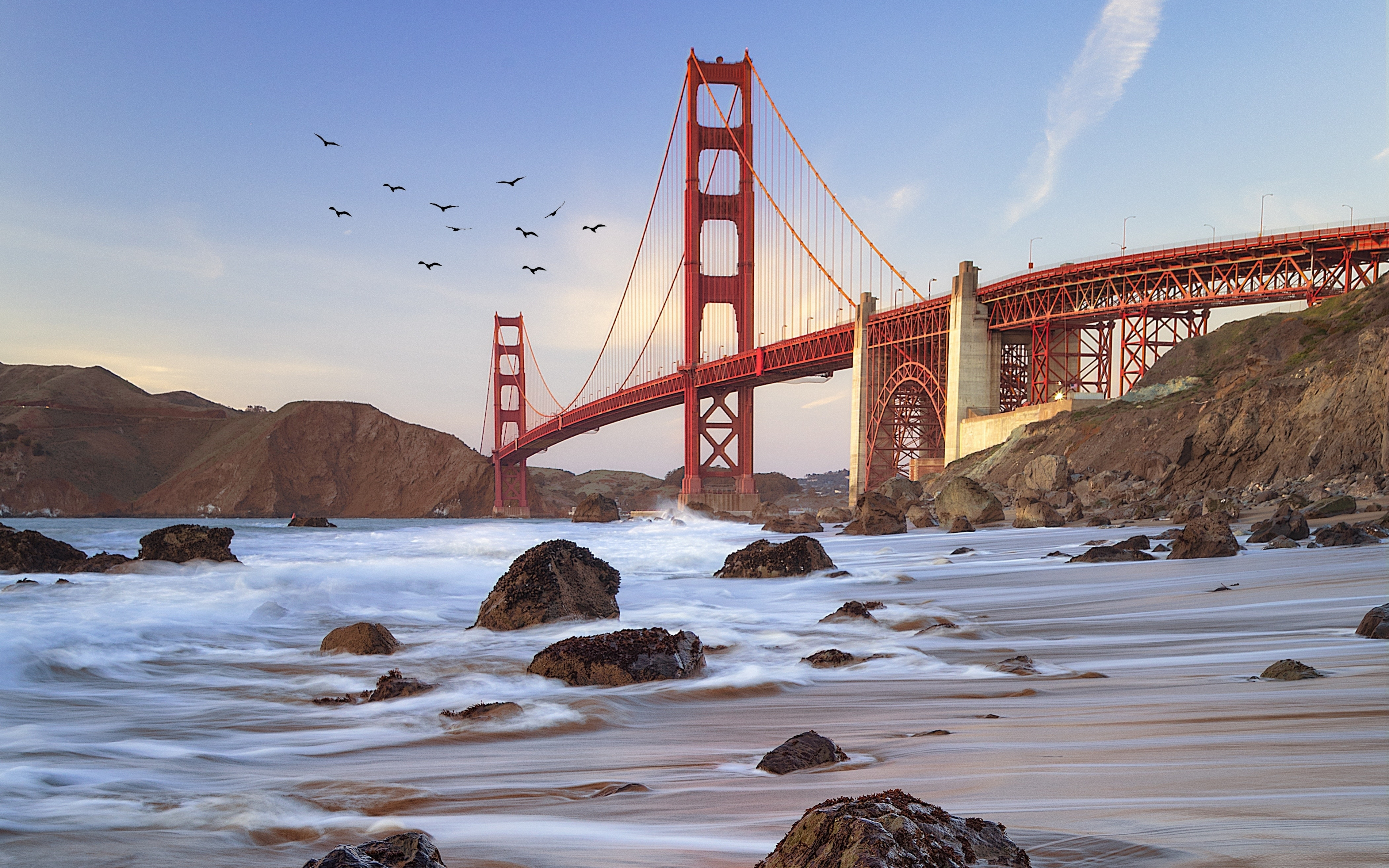 Download wallpaper 3840x2400 bridge, coast, golden gate bridge 4k wallaper, 4k ultra HD 16:10 wallpaper, 3840x2400 HD background, 20557