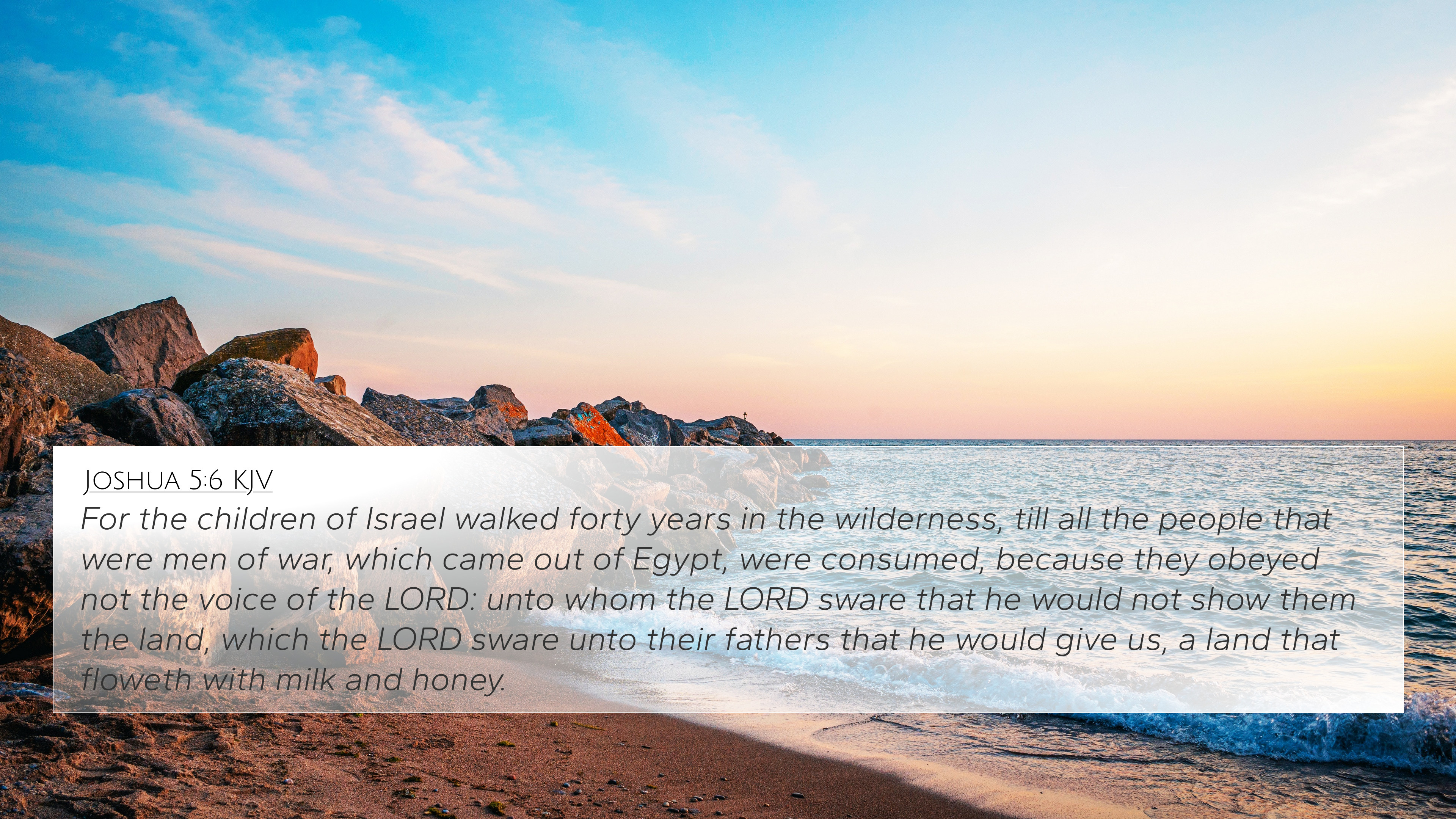 Joshua 5:6 KJV 4K Wallpaper the children of Israel walked forty years in
