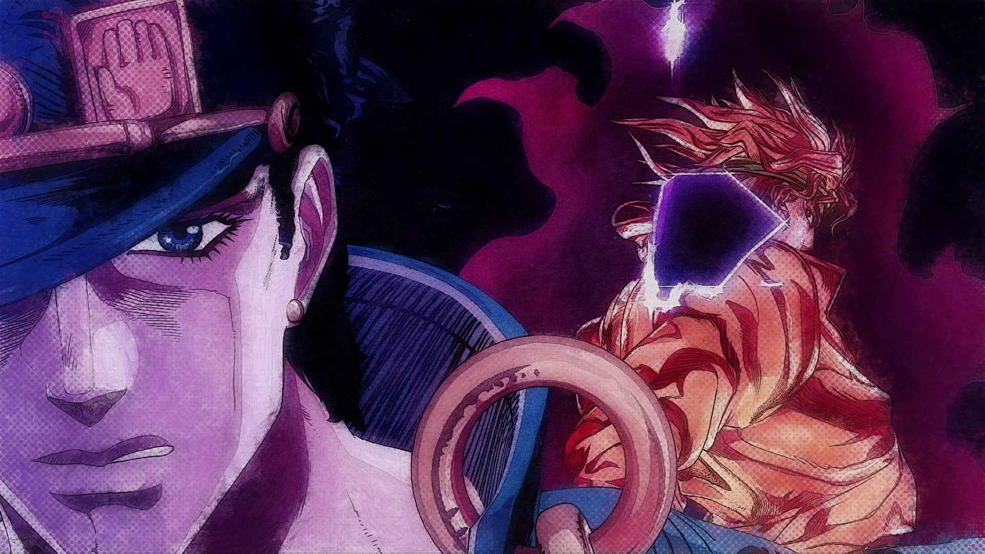 Wallpaper / Jojos Bizarre Adventure, Jotaro Kujo, 1080P, Anime, Dio Brando free download