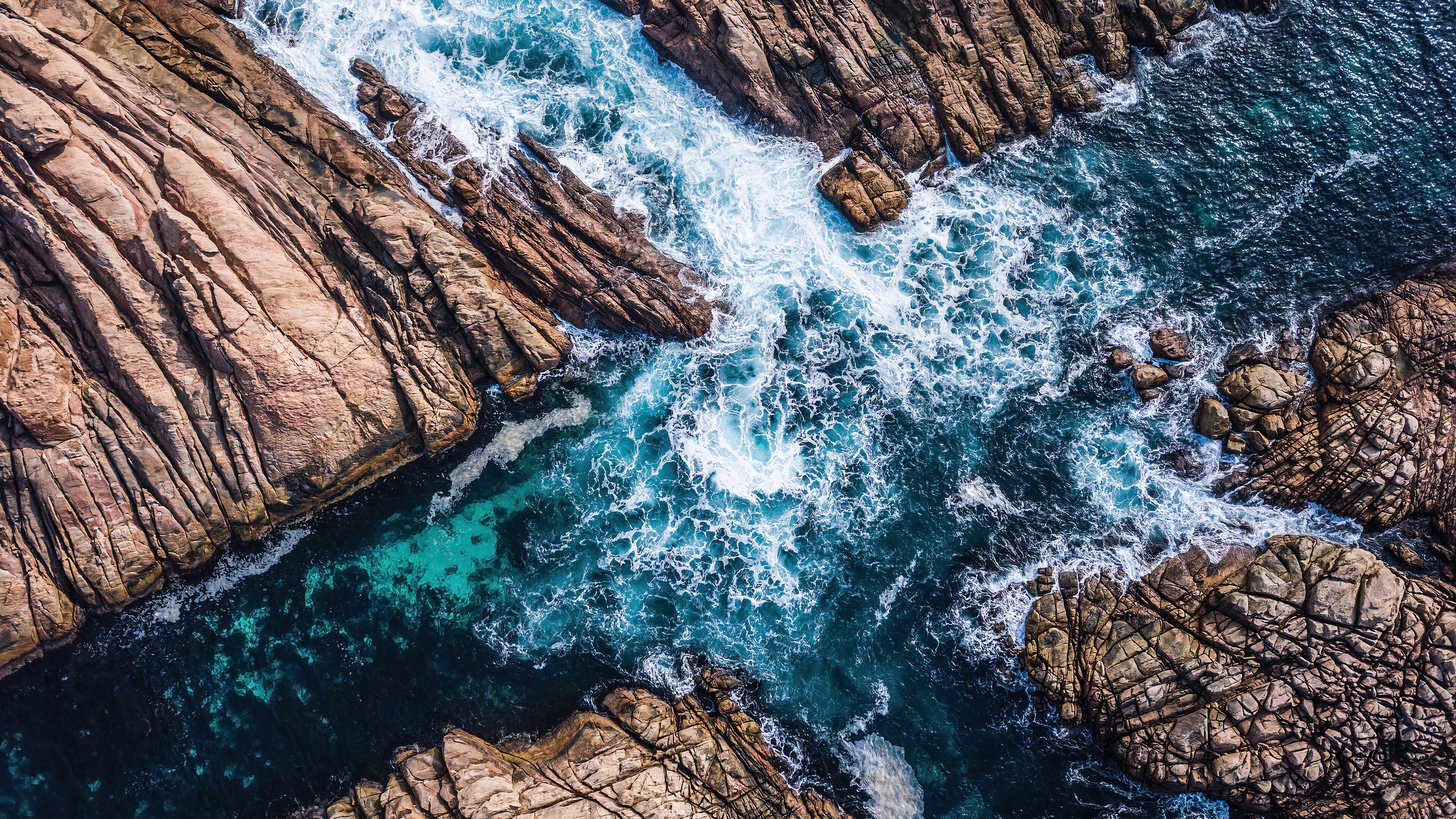 wallpaper, aerial view, beach, rock, scenery, nature, 4k, HD Gallery HD Wallpaper