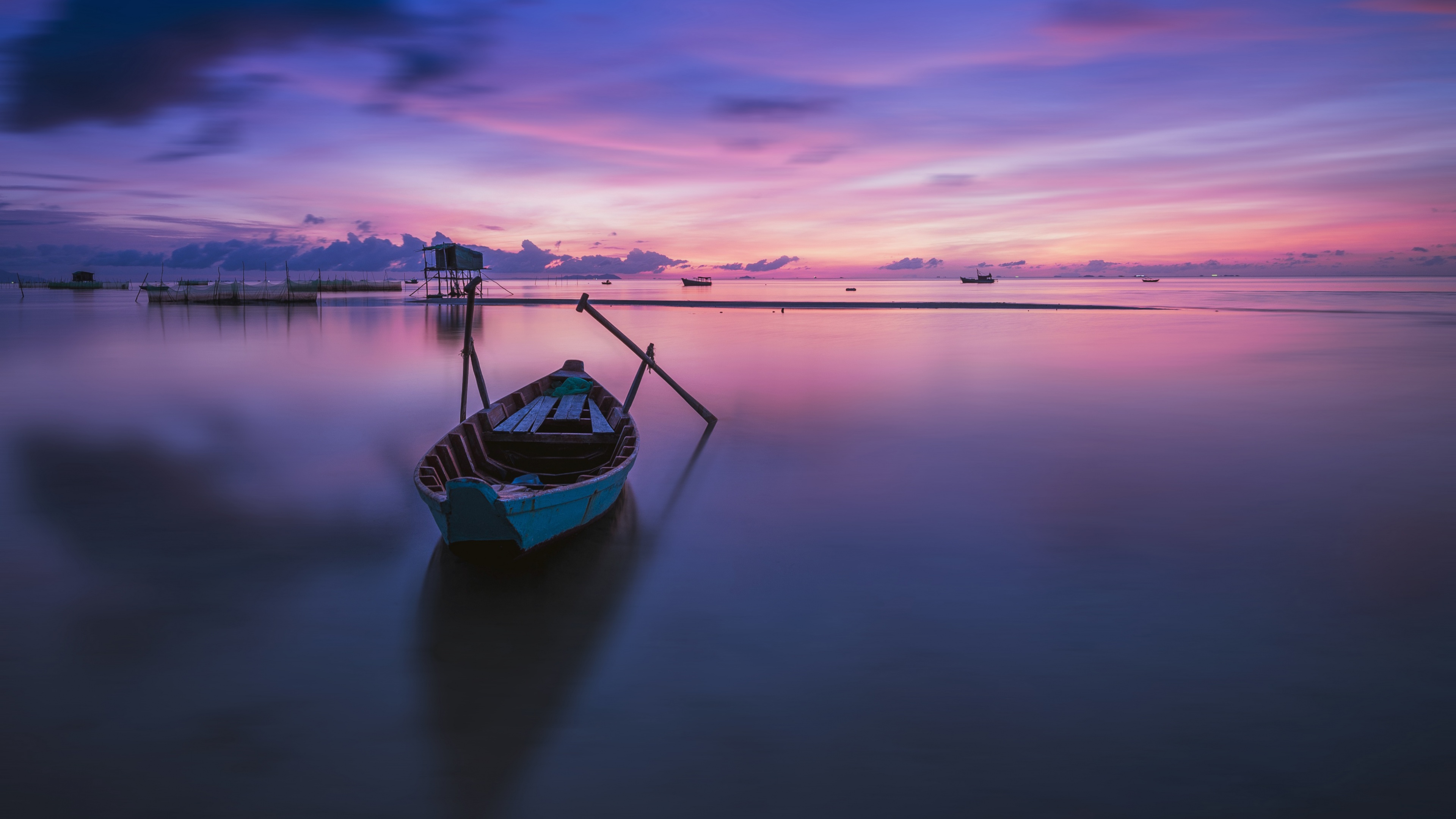 Phu Quoc Island Wallpaper 4K, Sunrise, Vietnam, Purple sky