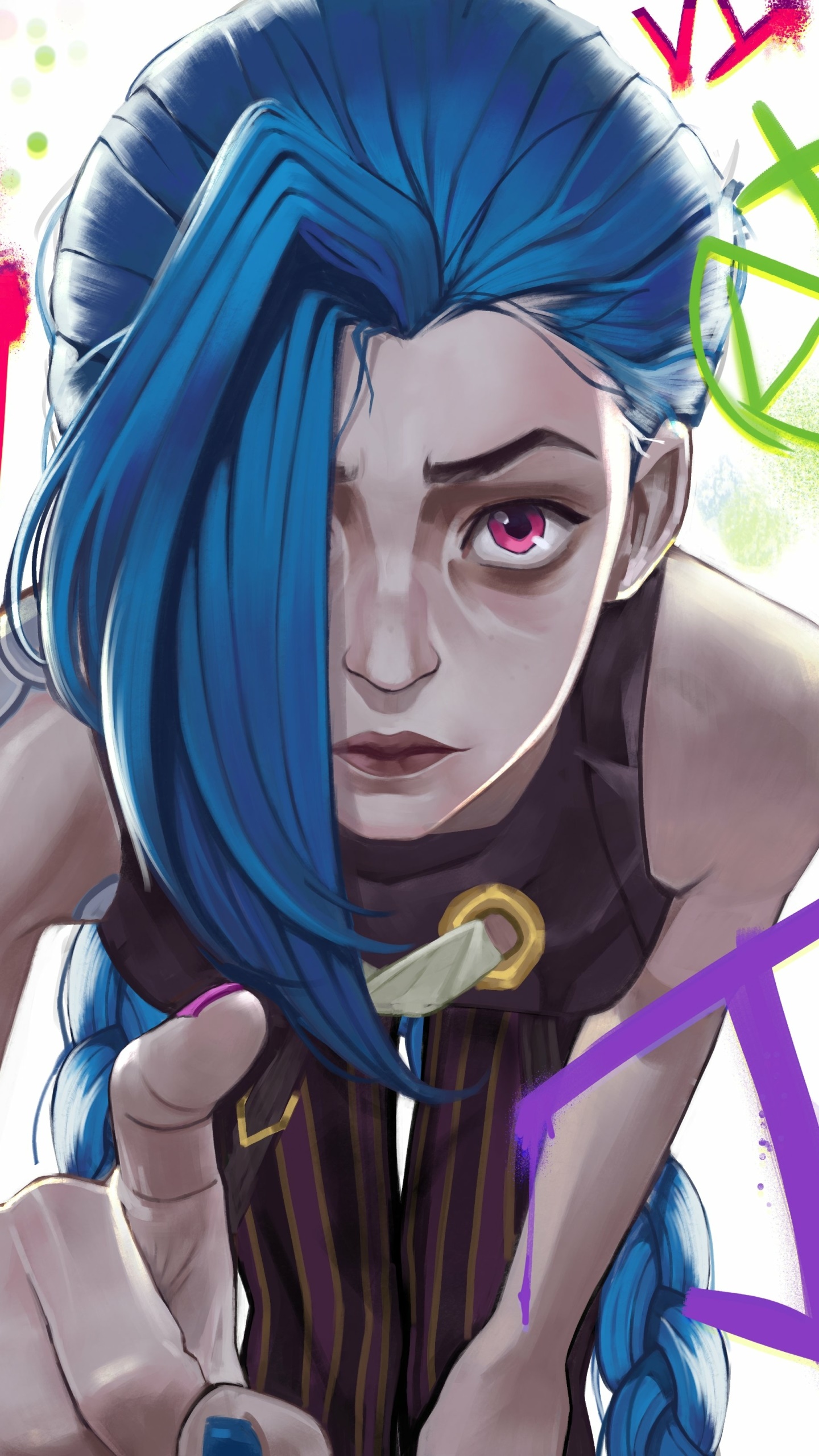 Wallpaper / TV Show Arcane Phone Wallpaper, Jinx (League Of Legends), 1440x2560 free download