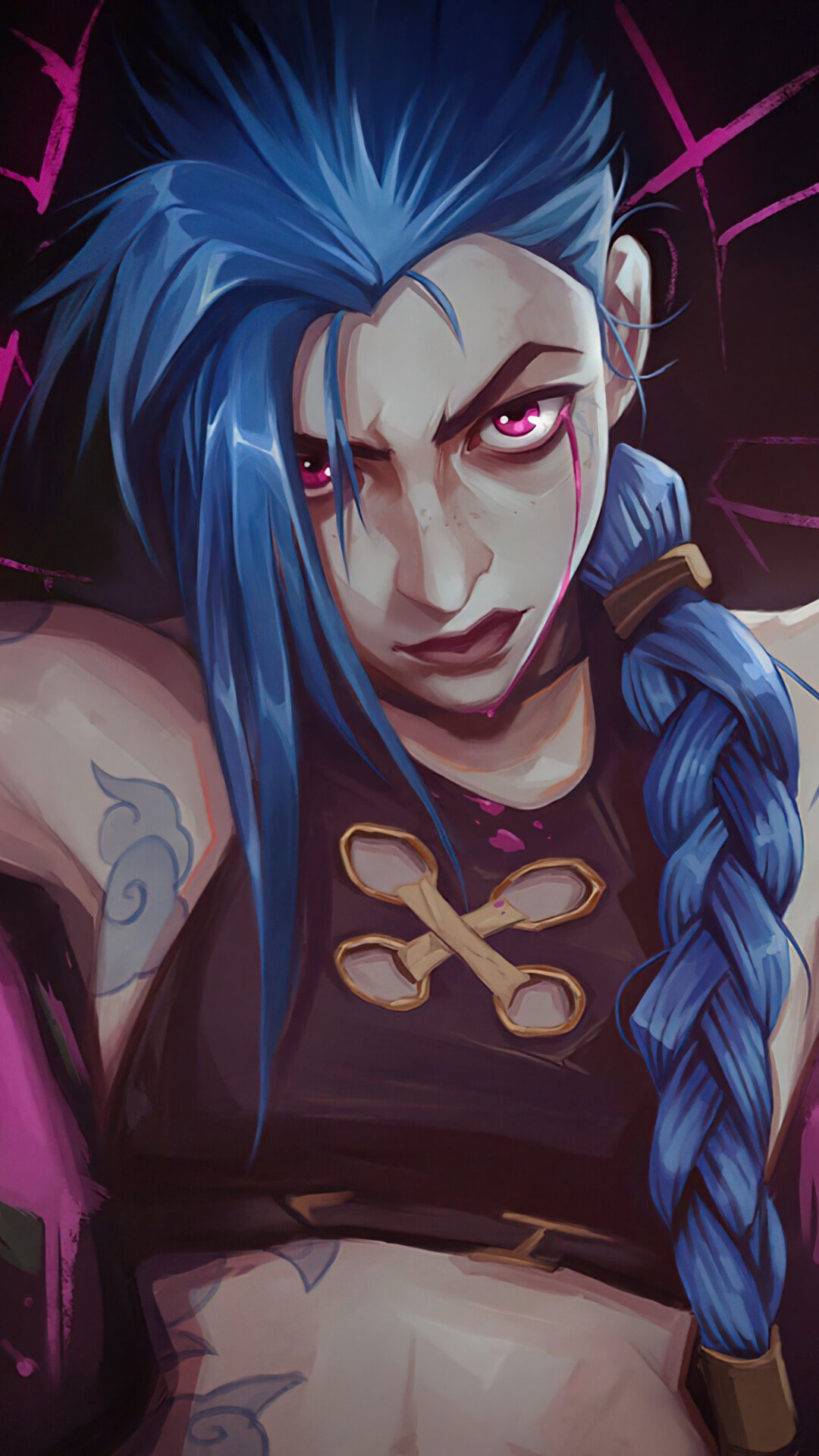 LOL Arcane Jinx Phone iPhone 4K Wallpaper & Artwork