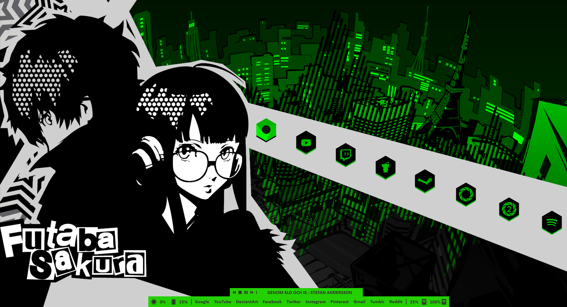 I made a futaba themed rainmeter background