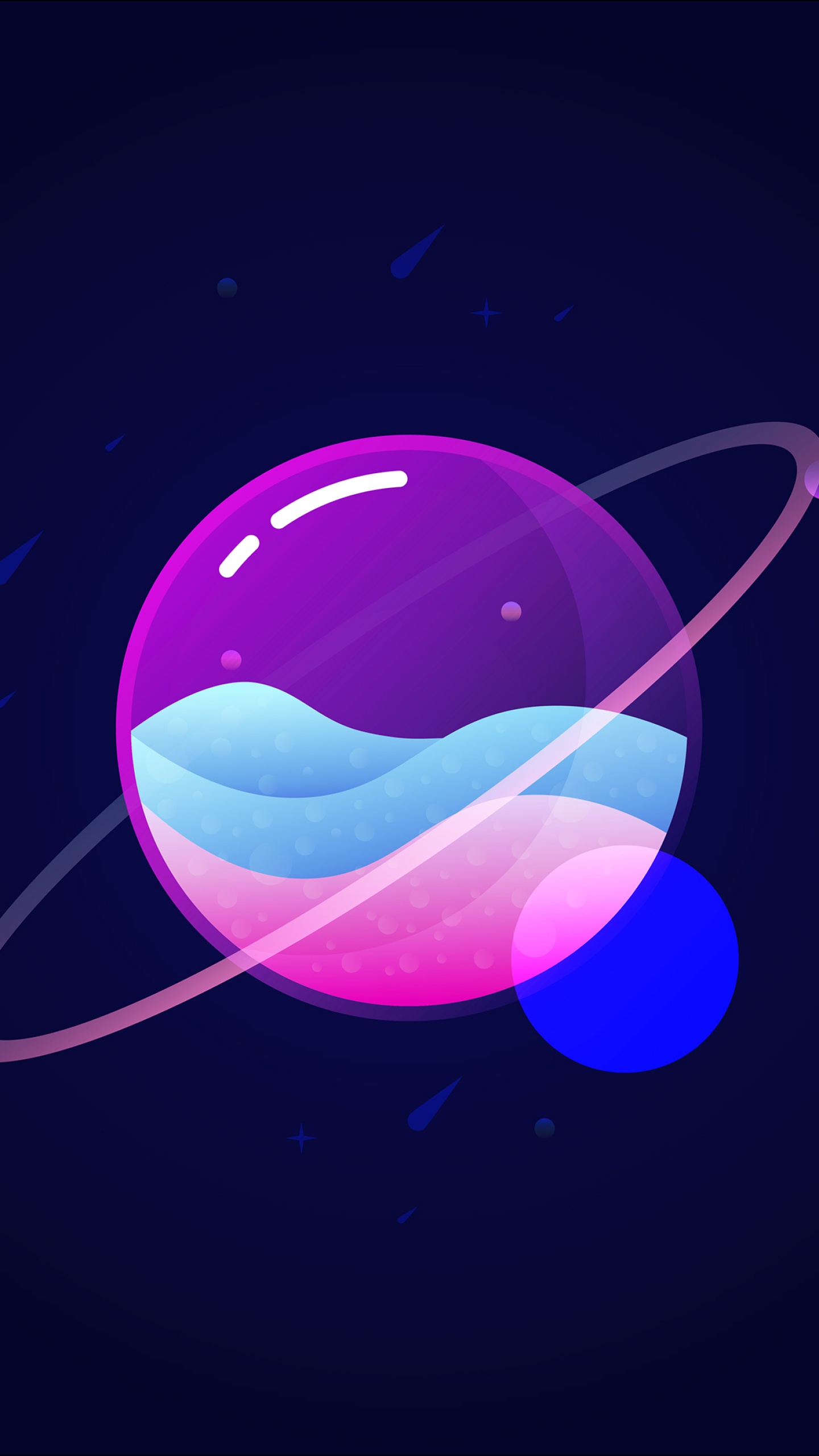 Planets Wallpaper 4K, Colorful, Gradients, Orbit