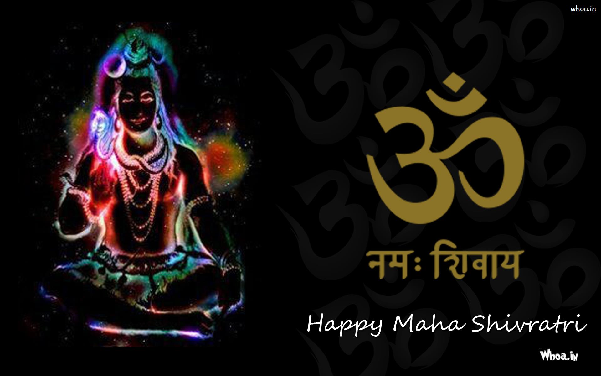 Om Namah Shivaya And Lord Shiva Wallpaper With Black Background
