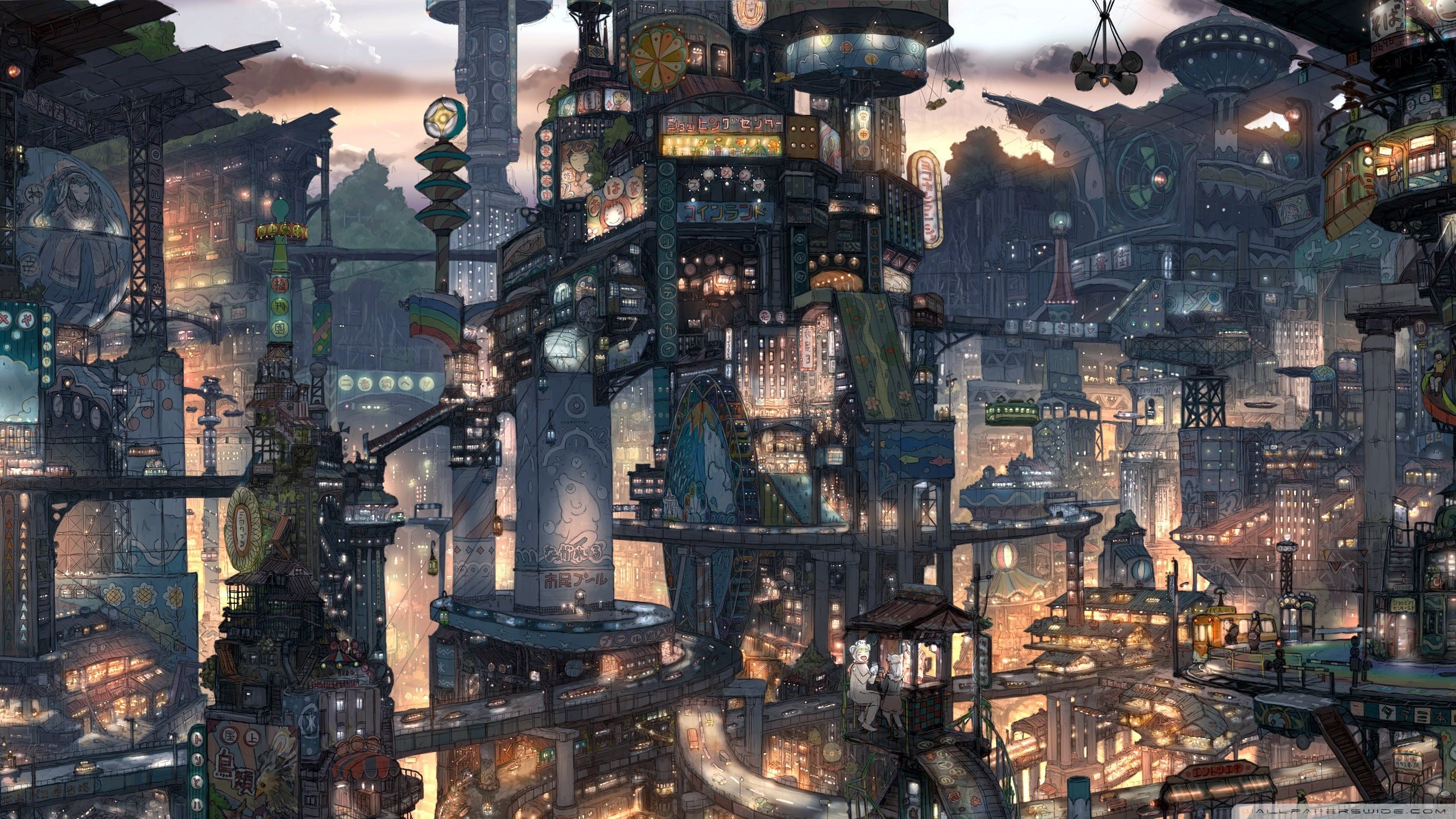 Fantasy City Ultra HD Desktop Background Wallpaper for 4K UHD TV, Tablet