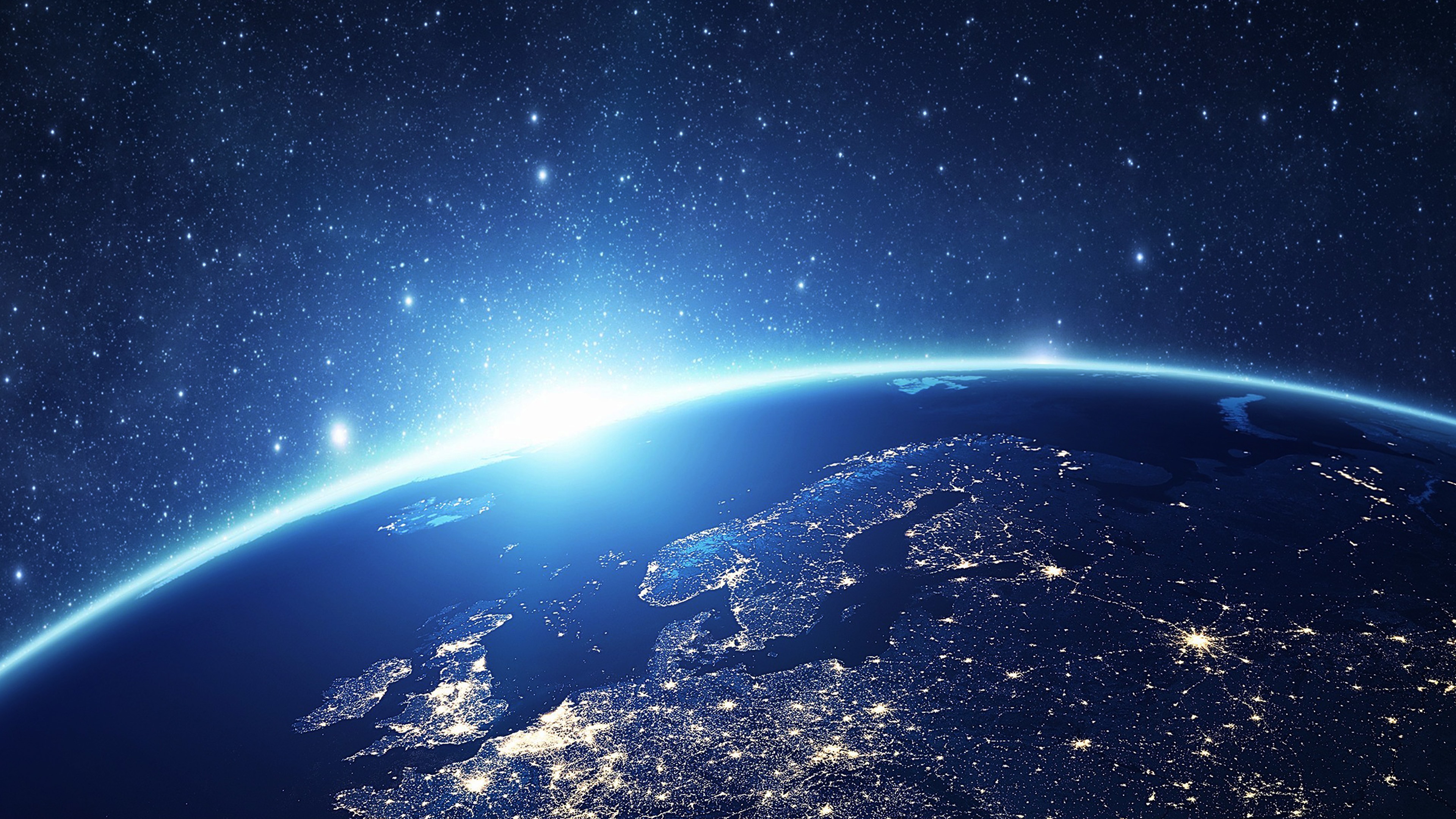 wallpaper for desktop, laptop. europe earth blue space night art illustration