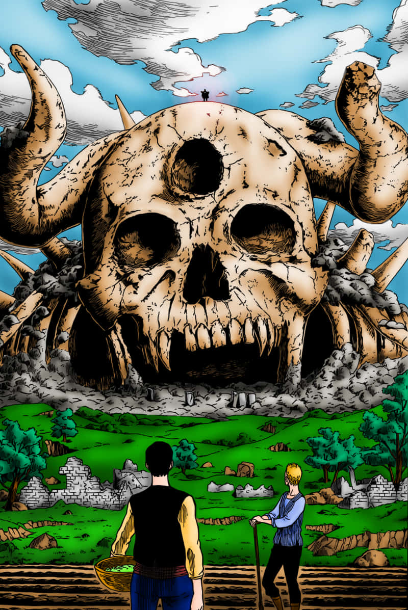 Black Clover Skull iPhone Wallpaper