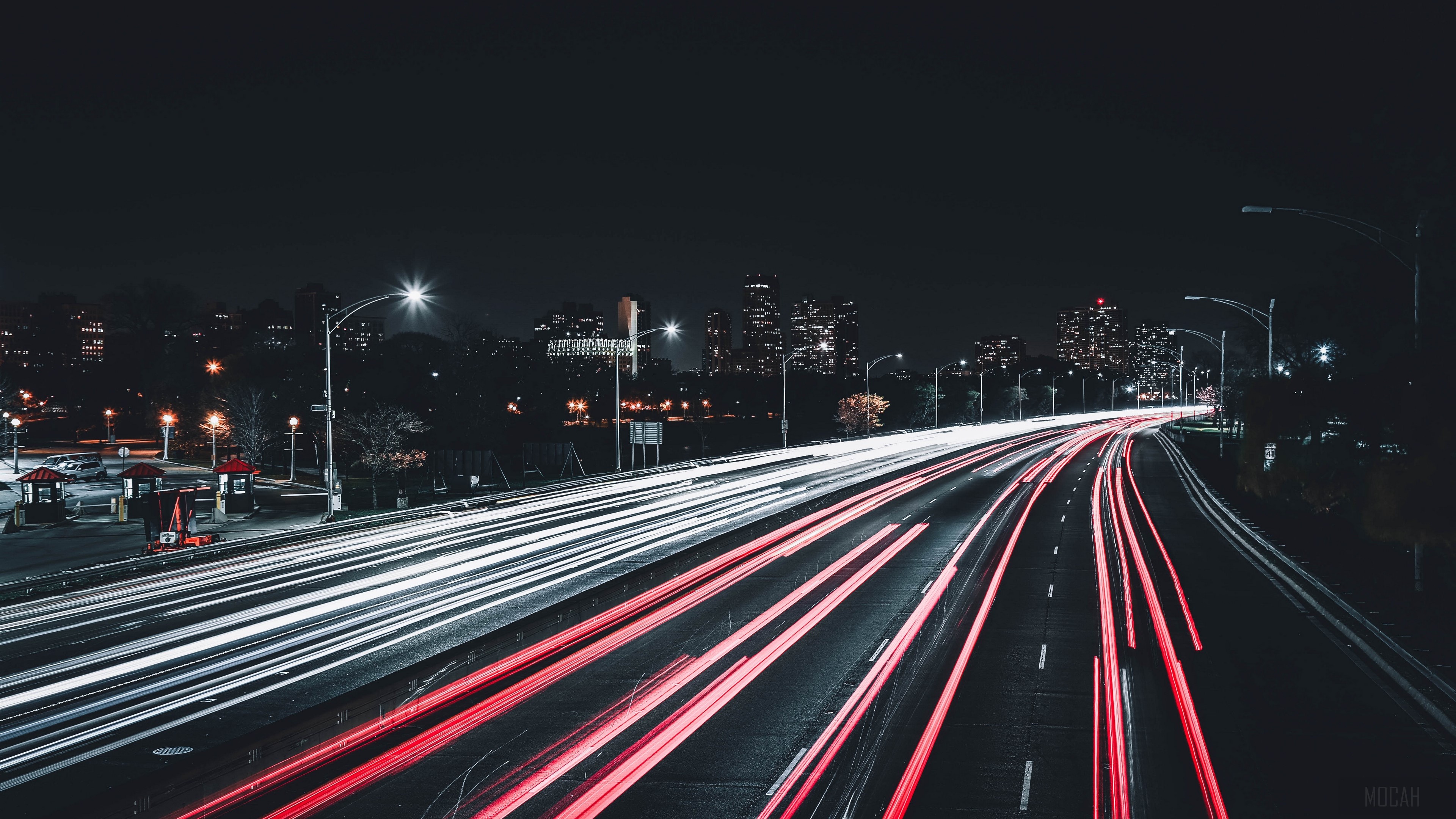 night city, road, light, turn 4k Gallery HD Wallpaper