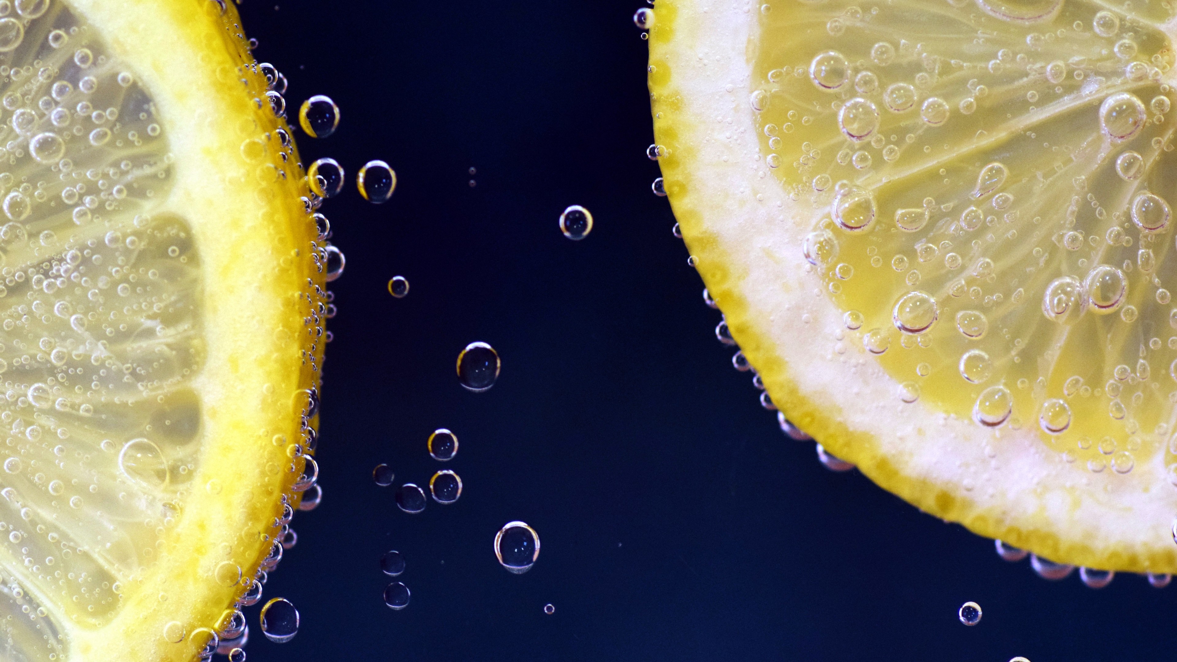 Wallpaper lemon, under water, 6k, Food