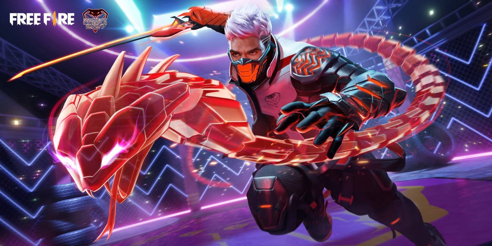 Download Unleash Your Strike With Garena Free Fire Cobra Wallpaper
