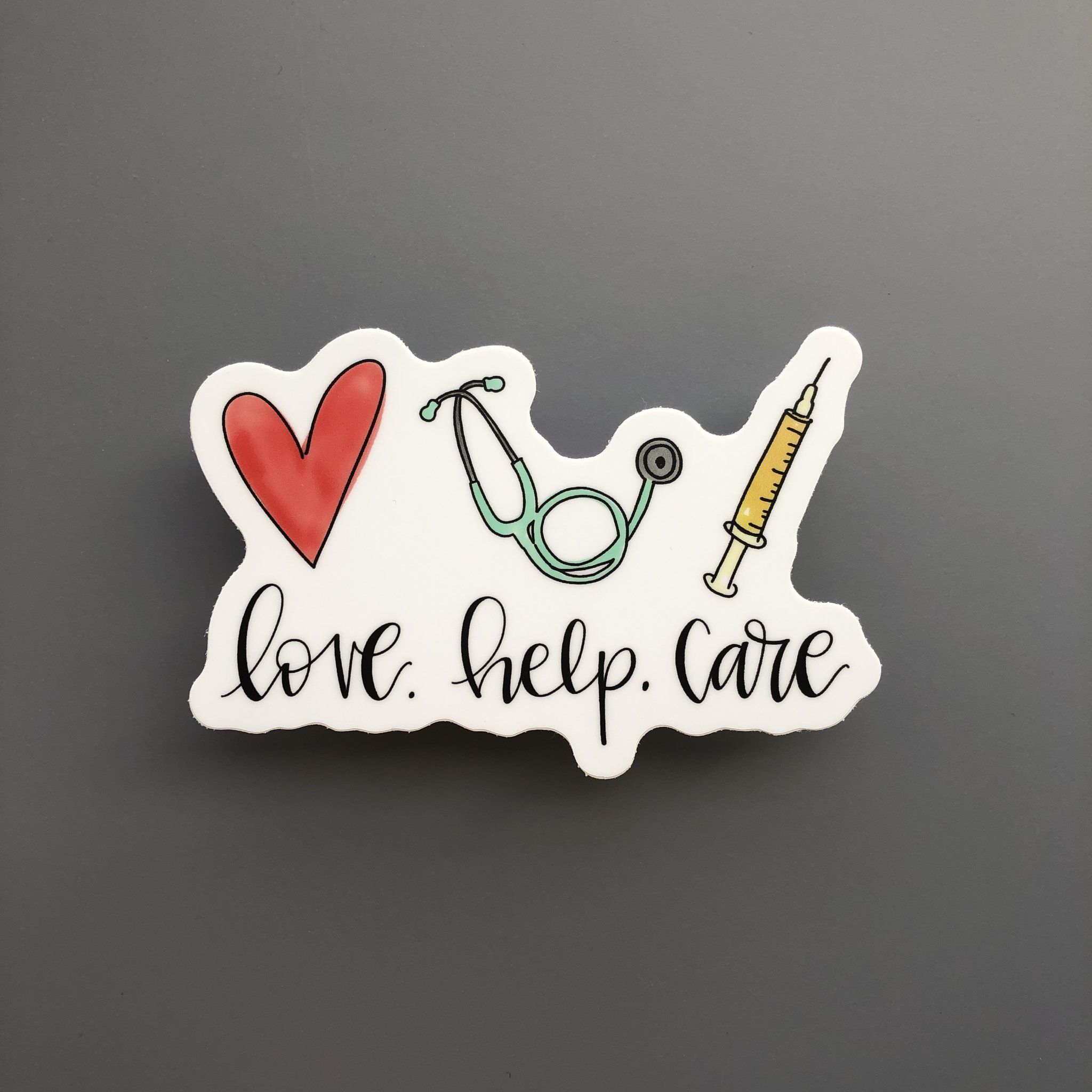 Love. Help. Care. Sticker. Nursing wallpaper, Medical stickers, Medical wallpaper