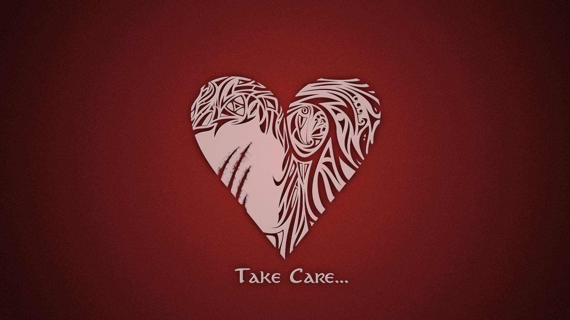 Take care of your love, red background Desktop wallpaper 1920x1080