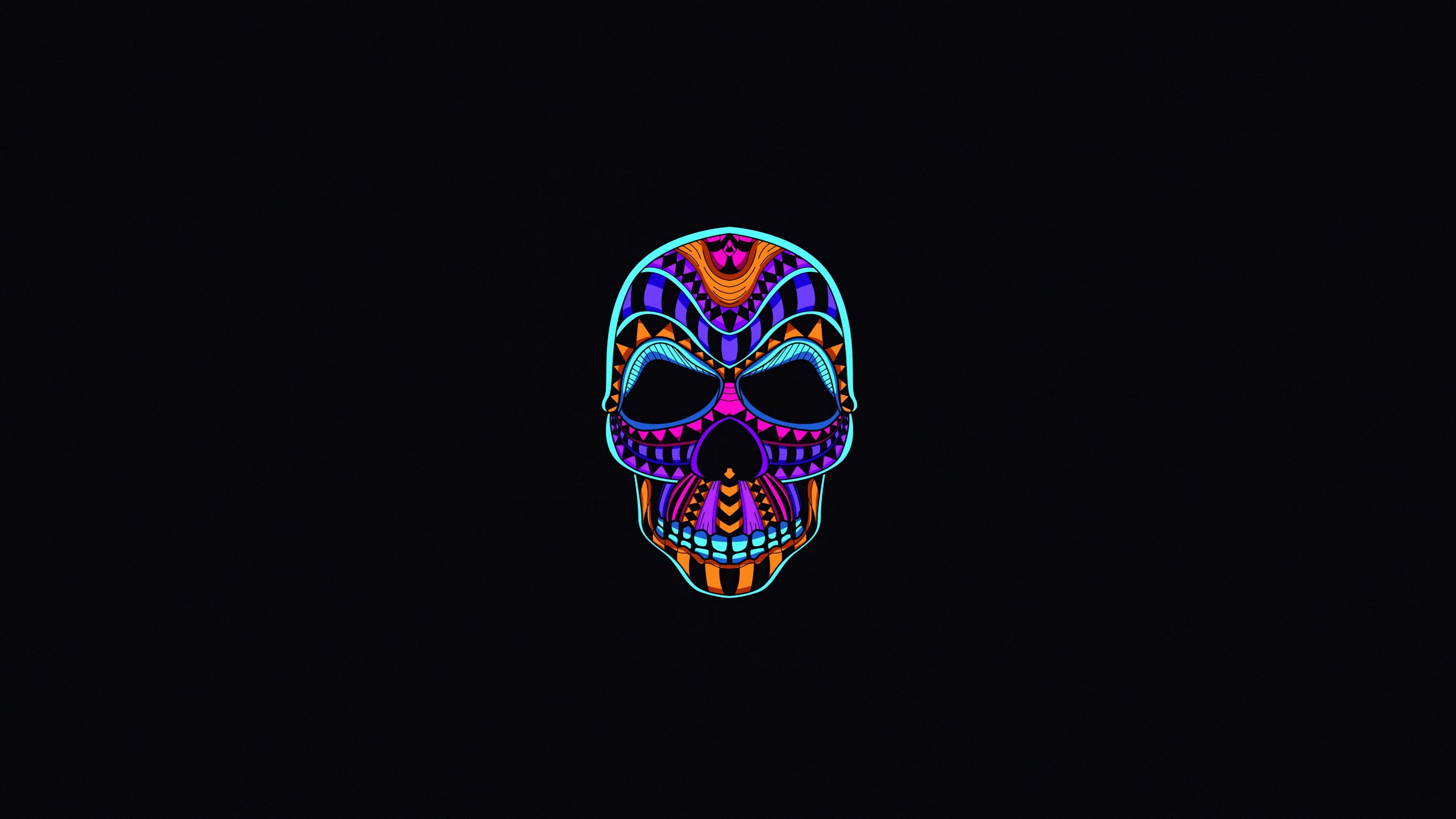 Wallpaper / skull, dark, oled, hd, 4k, black, minimalism, minimalist free download