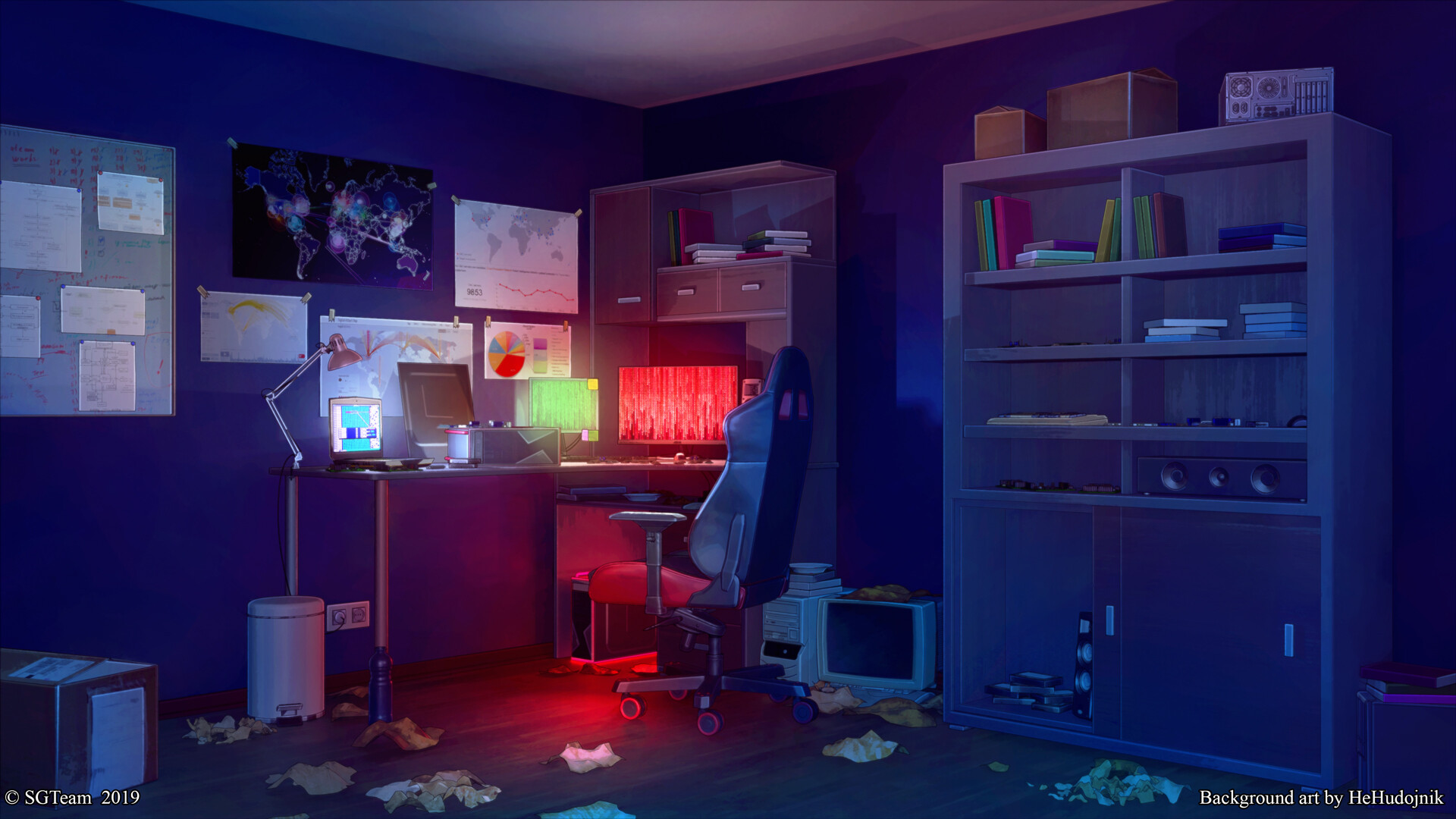 Room of PC Geek for visual novel