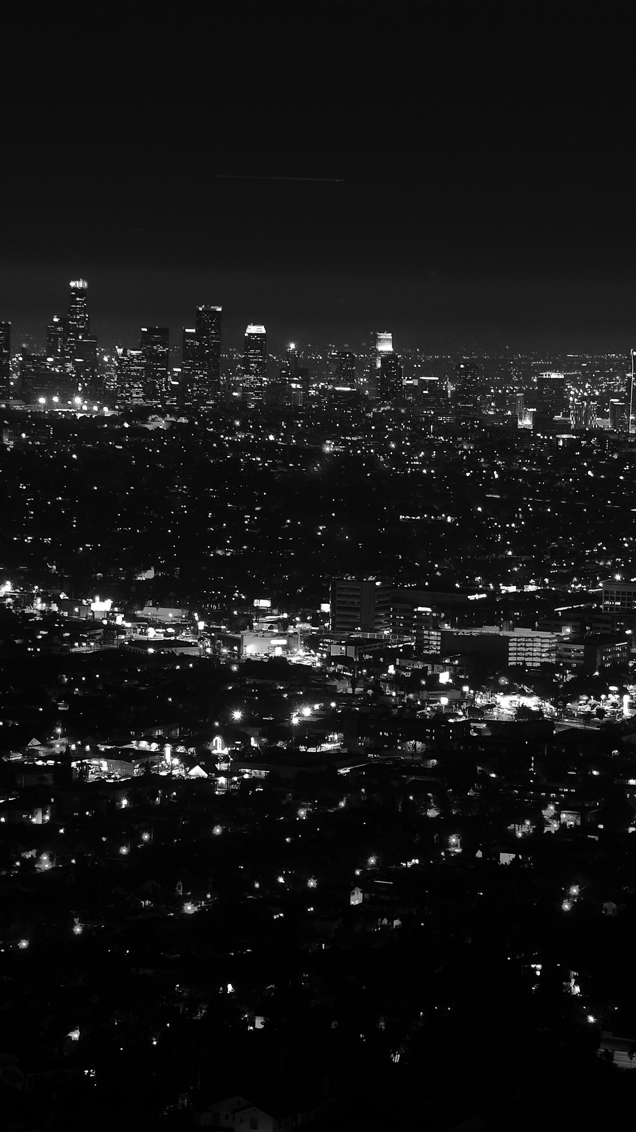 iPhone X wallpaper. city view night light bw dark