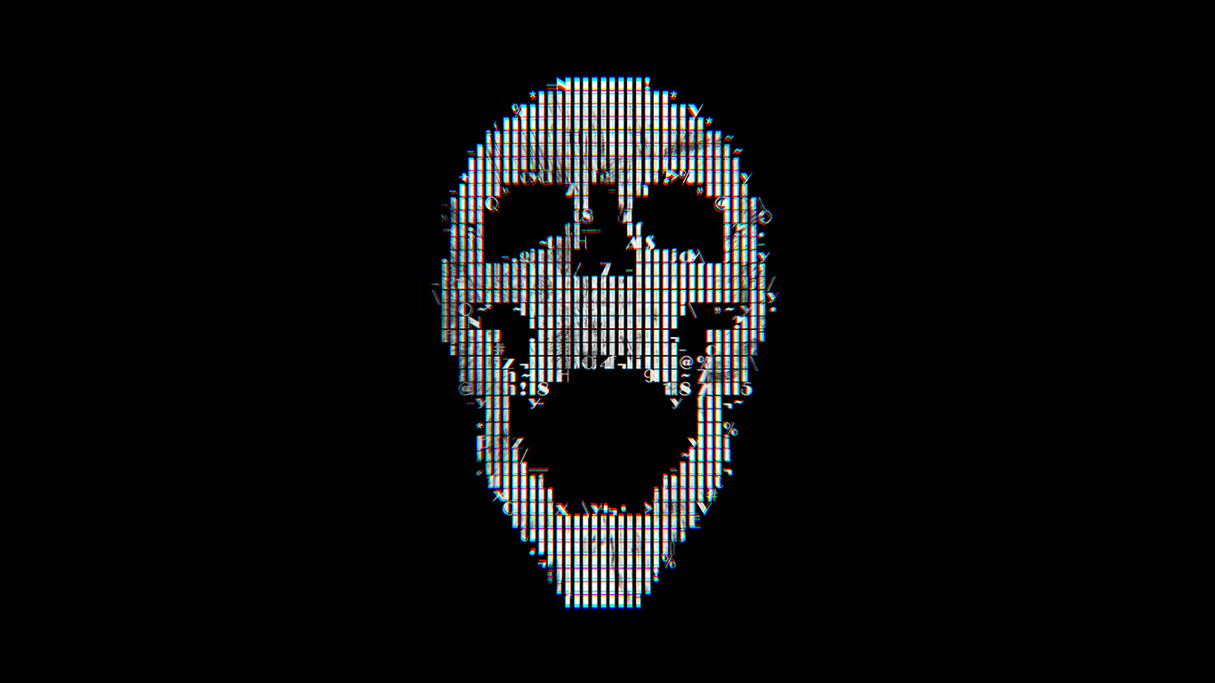 wallpaper for desktop, laptop. digital skull dark black art illustration simple minimal
