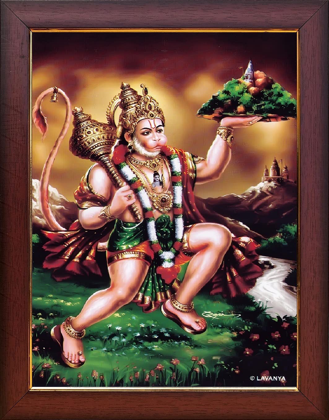 Garuda Photo Photo with Frame; Flying; Hanuman; Anjaneya; Anjaneyar; Hanuma; Anjaneyaswami; Lord; God; Swamy; Swami;