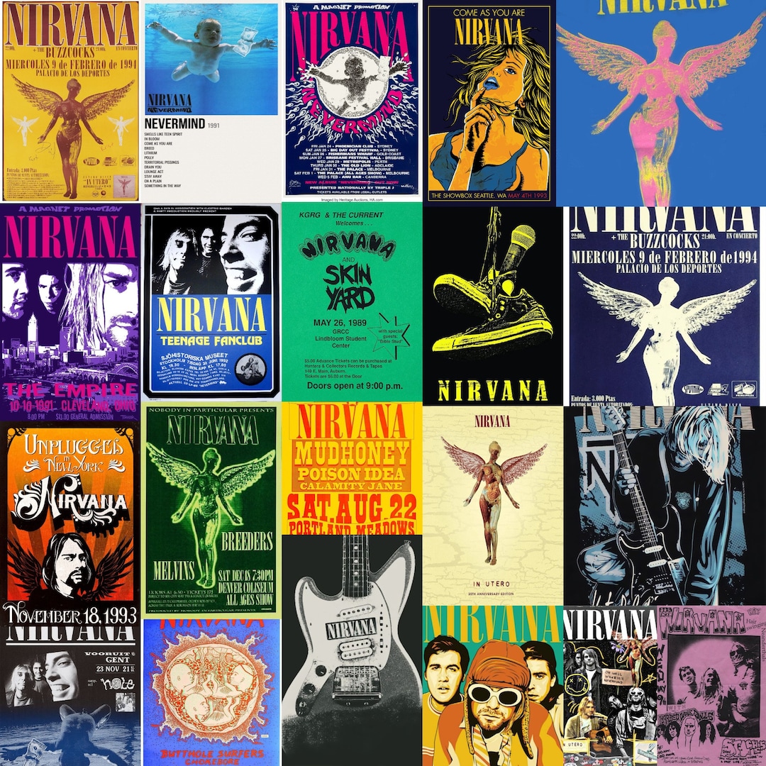 Nirvana Retro Concert Flyers Posters 20 Instant Download