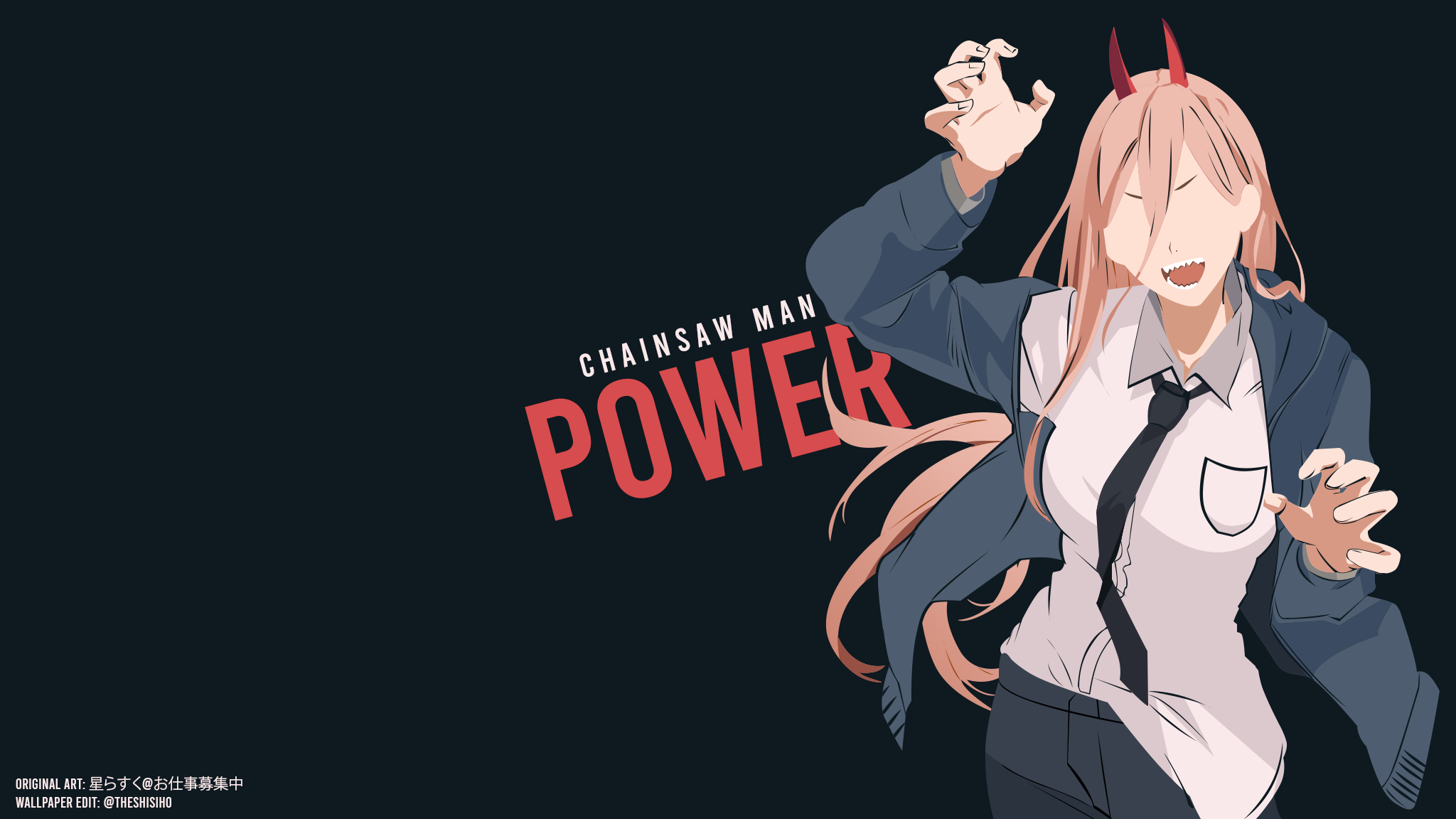 Anime Power Chainsaw Man Chainsaw Man Simple Background Minimalism Anime Girls Wallpaper:2048x1152