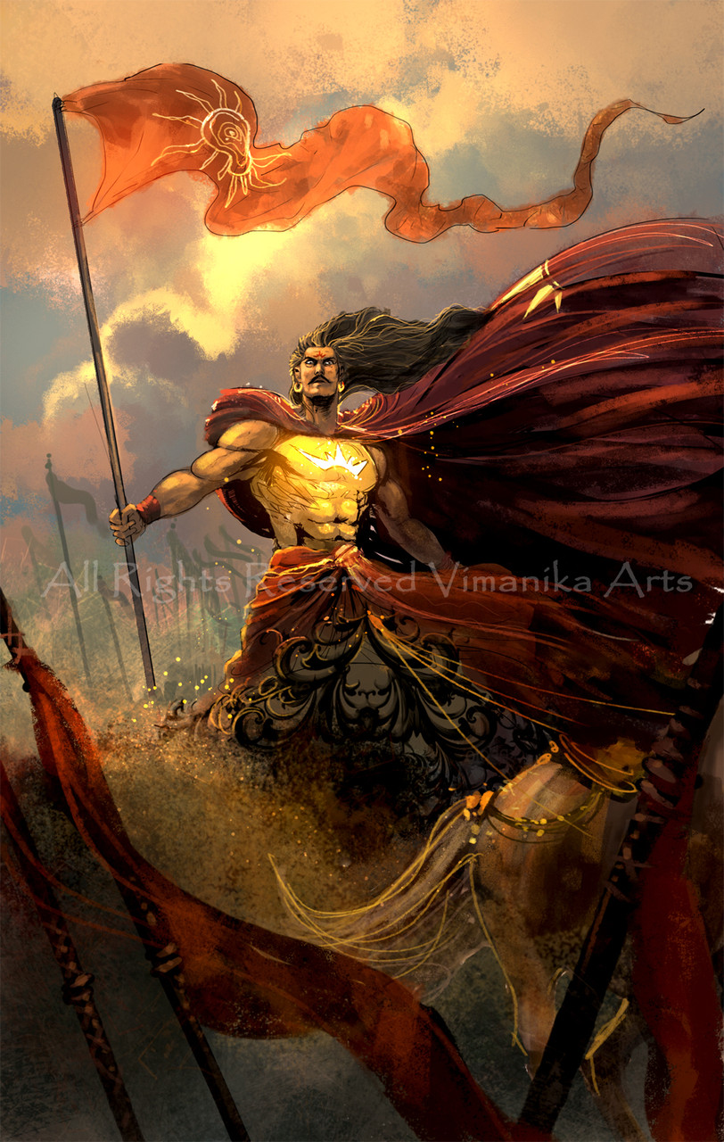 Buy Karna in Mahabharata War Canvas Art Print by Artist Prints by Fizdi. Code:PRT_6900_40682 online in India