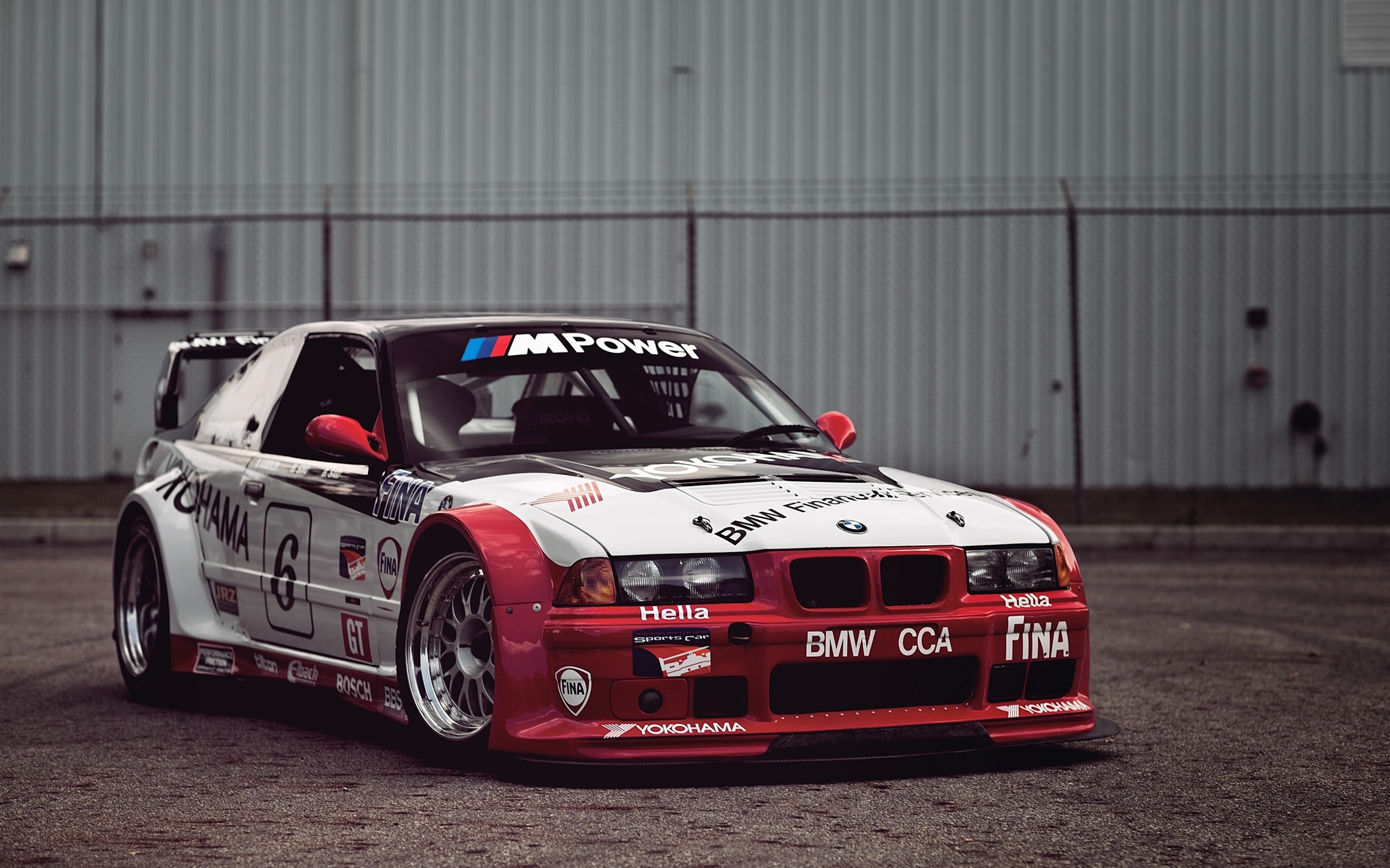 Wallpaper BMW race car, white and red 2560x1600 HD Picture, Image