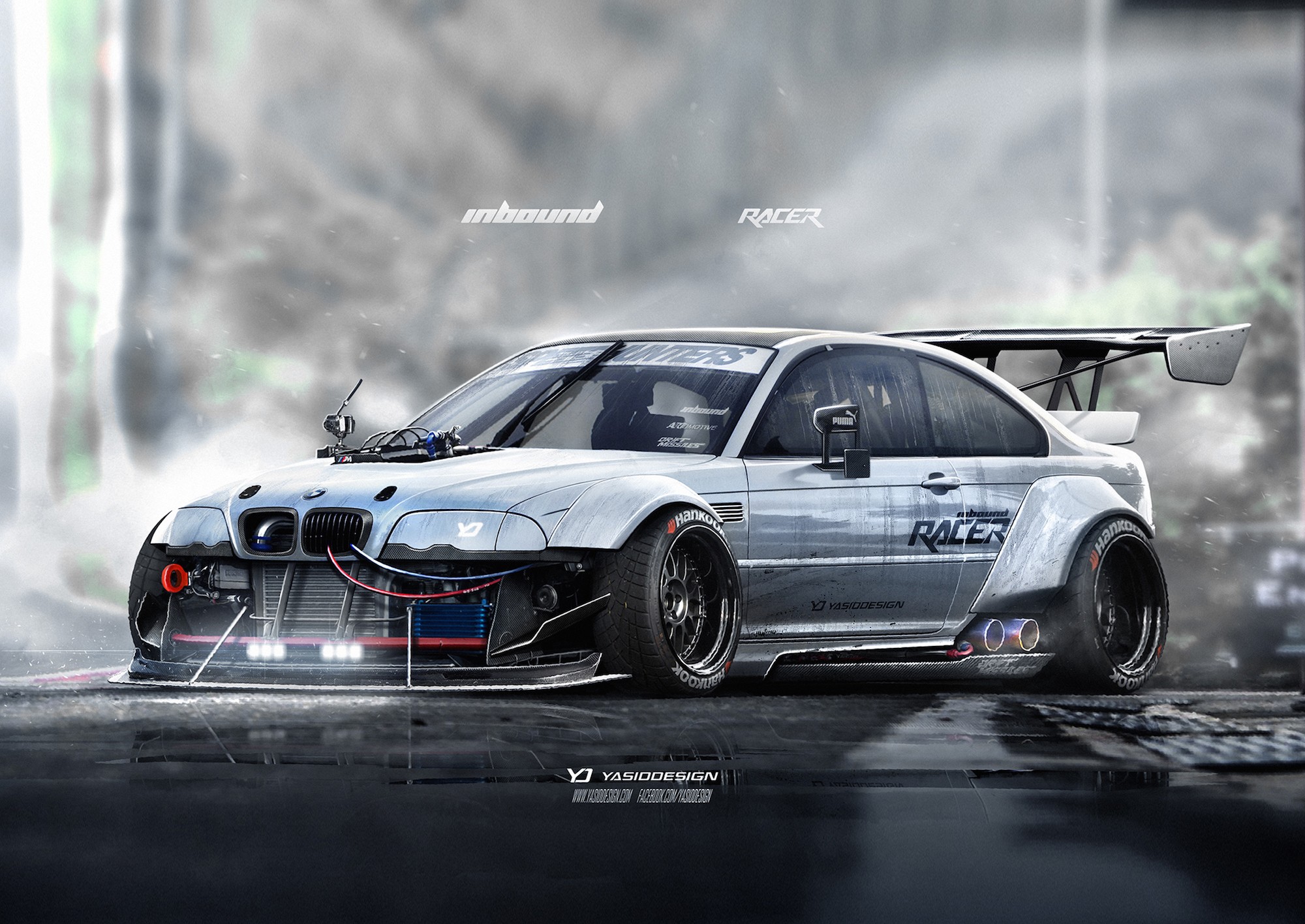 Wallpaper, race cars, render, artwork, Drifting, sports car, BMW M3 E46, BMW E46, performance car, YASIDDESIGN, Sedan, wheel, supercar, motorsport, sport venue, land vehicle, automotive design, race car, automobile make, luxury