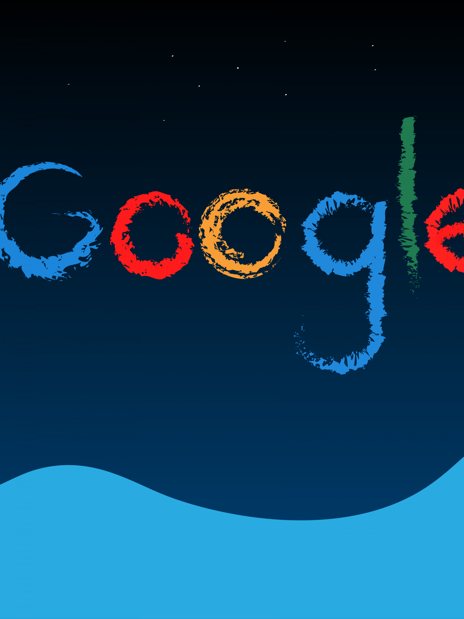 Google Wallpaper 4K, Logo, Typography, Night