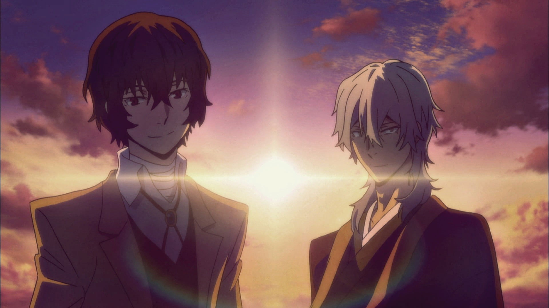 Wallpaper Bungou Stray Dogs, Dazai Osamu, Yukichi Fukuzawa