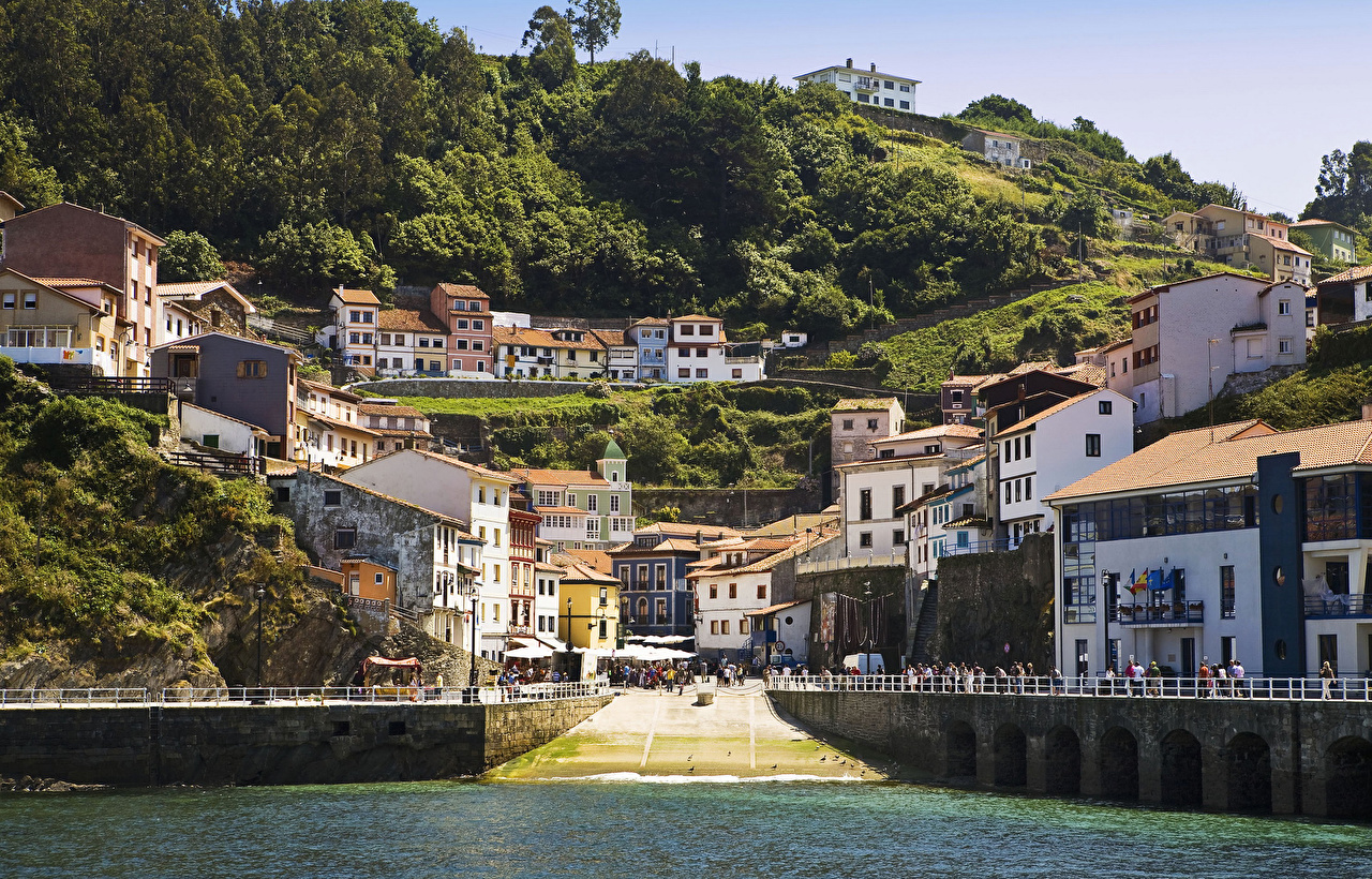 Wallpaper Spain Cantabria Coast Cities Building