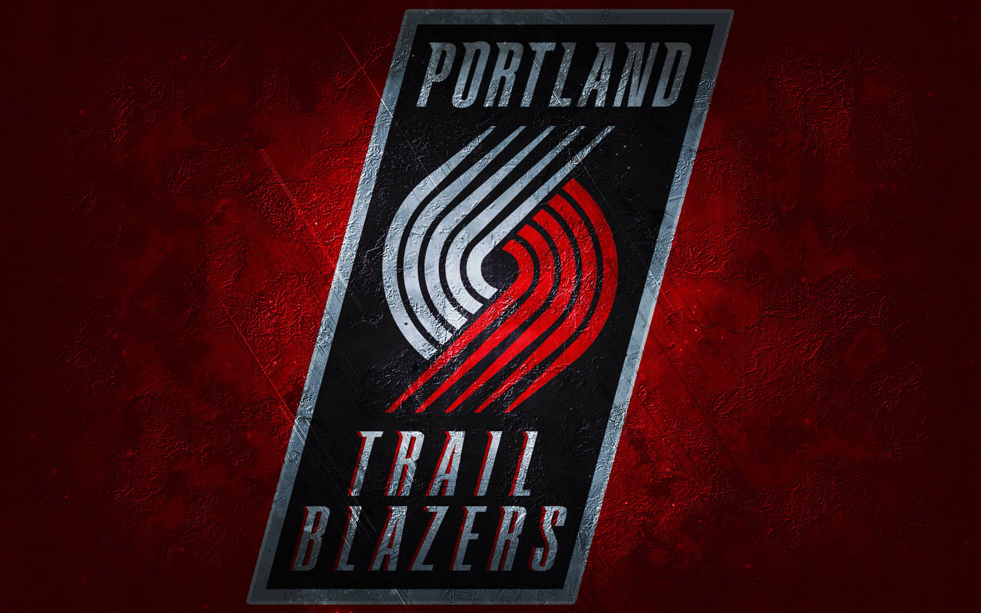 Download Painted Red Portland Trail Blazers Logo Wallpaper