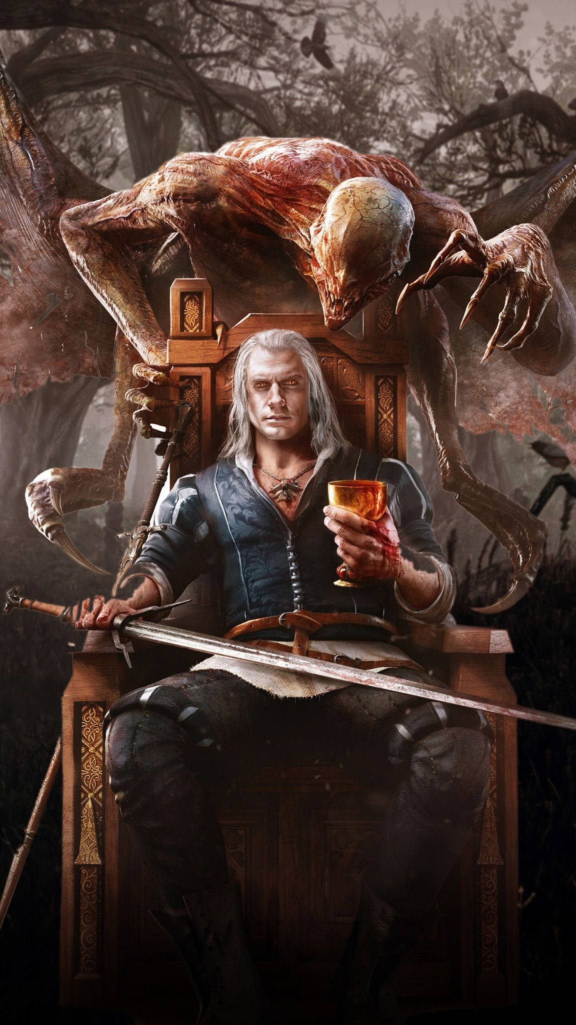 In Witcher 3 iPhone Wallpaper