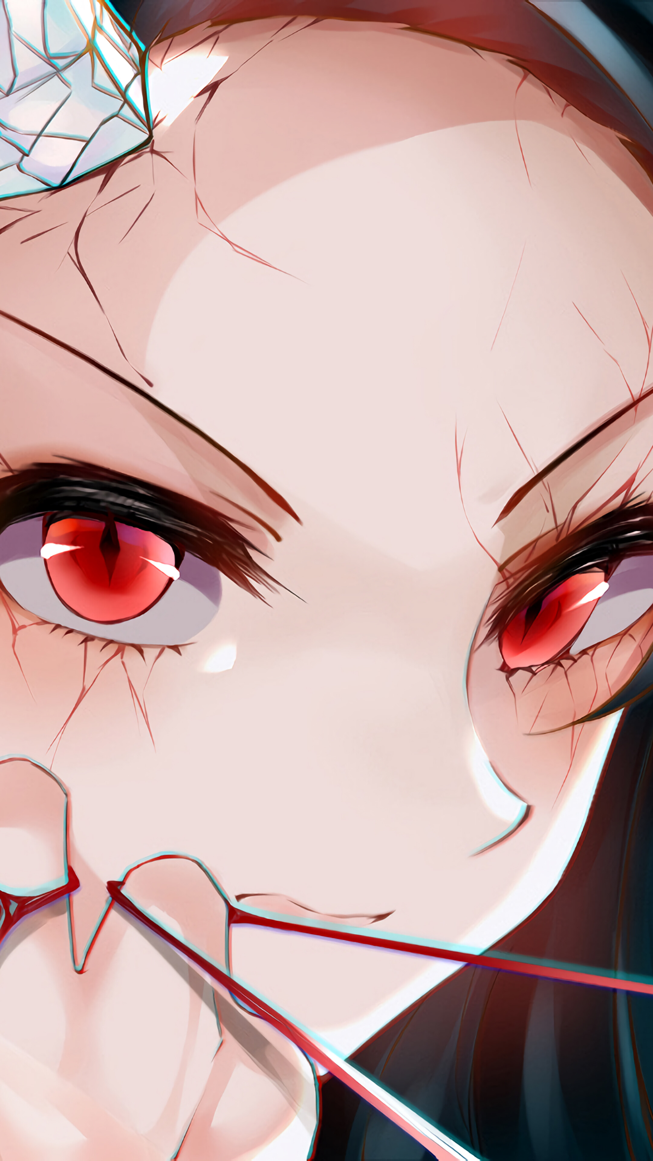 Nezuko, (Kimetsu no Yaiba), Demon Form, 4k HD Phone Wallpaper