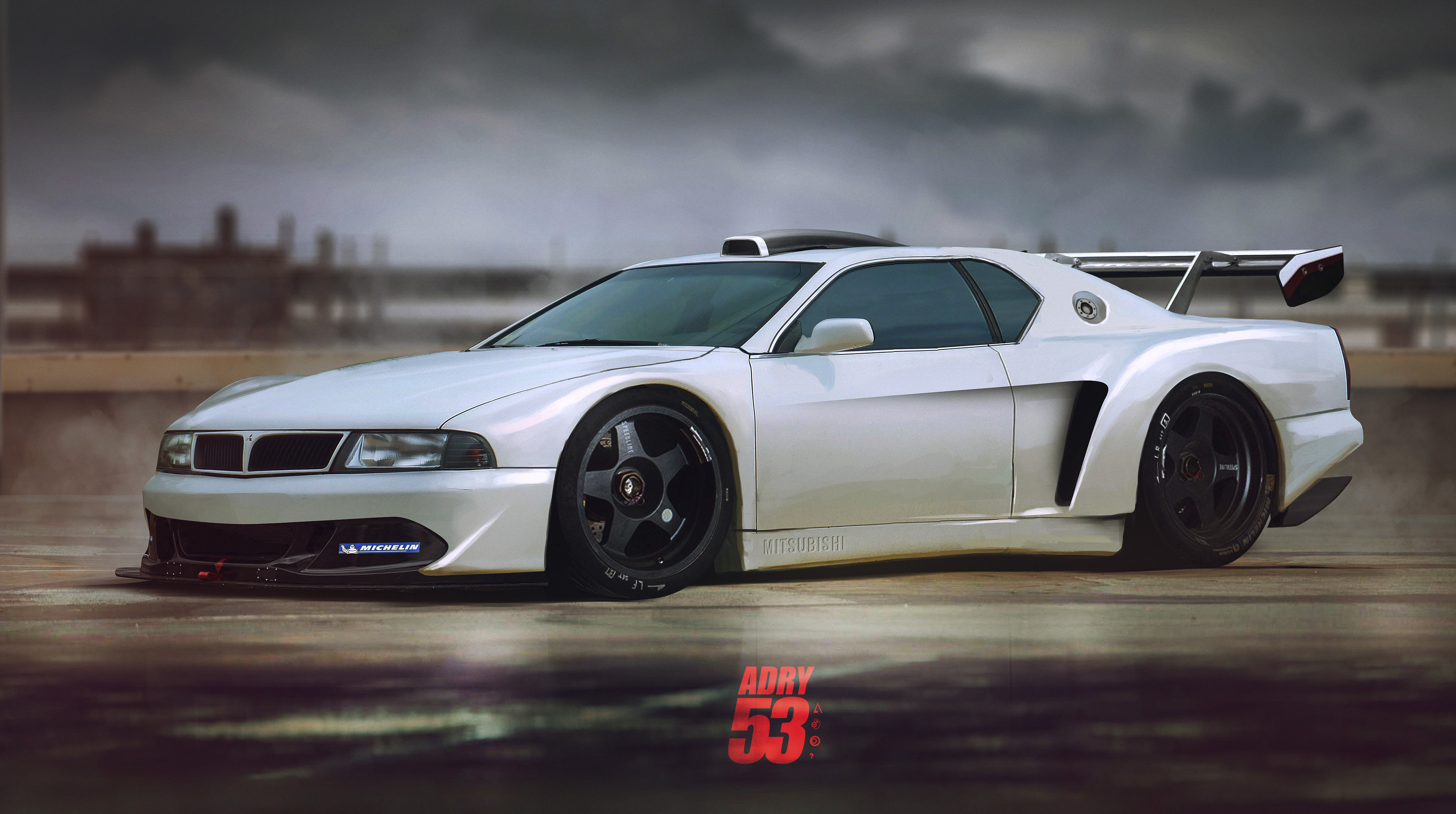 4K White Car Wallpaper and Background Image