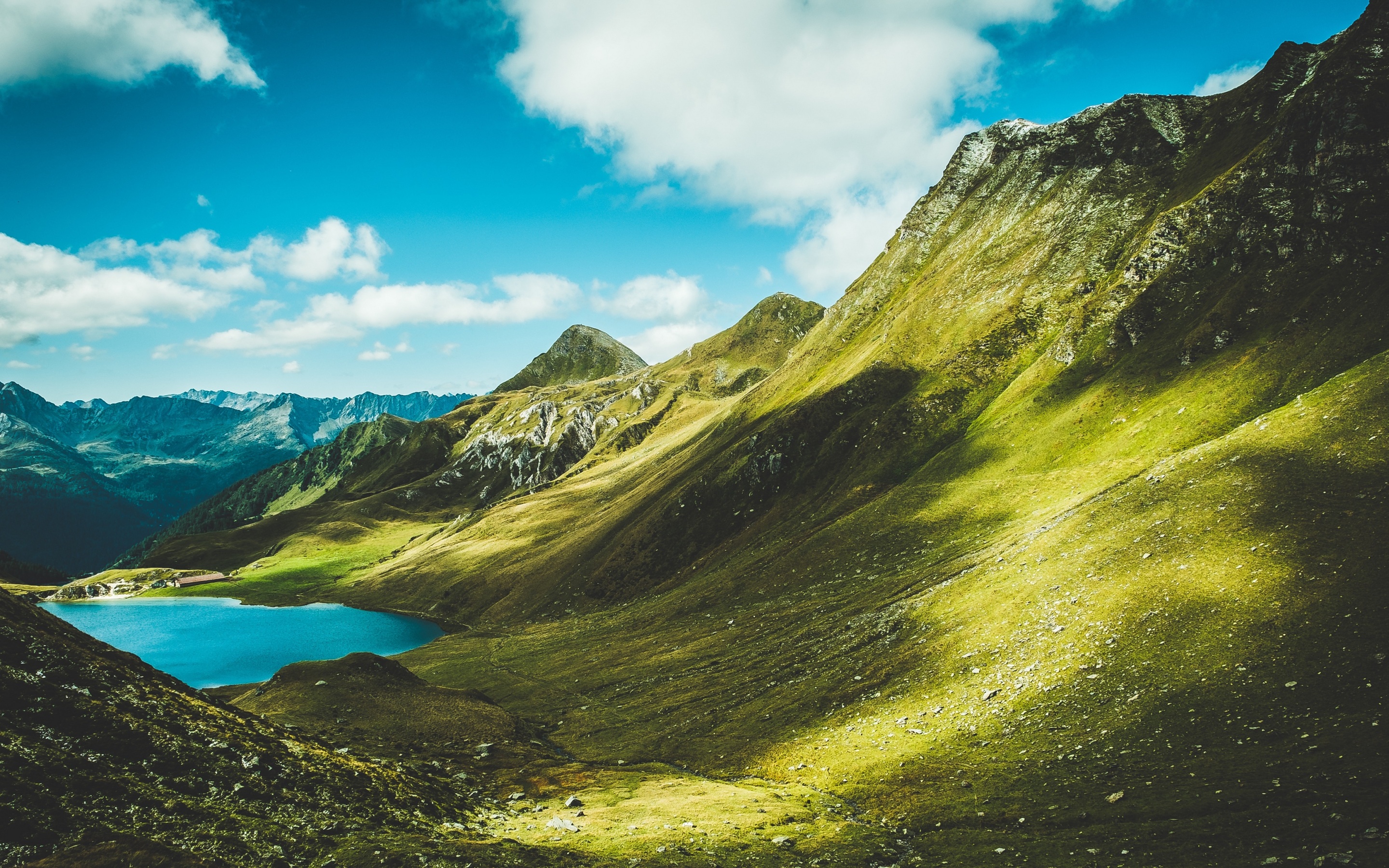 Wallpaper 4k mountains, grass, summer 4k Wallpaper