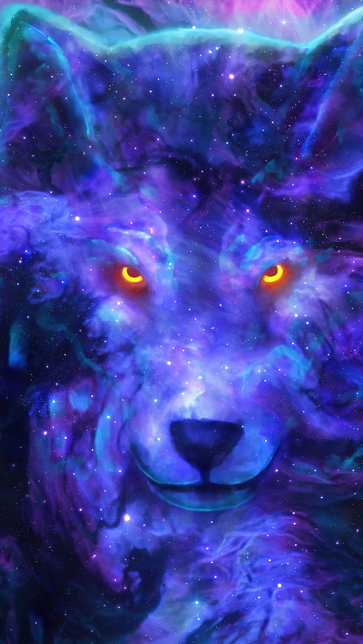 Cosmic Wolf Digital Art Wallpaper 4k Ultra HD