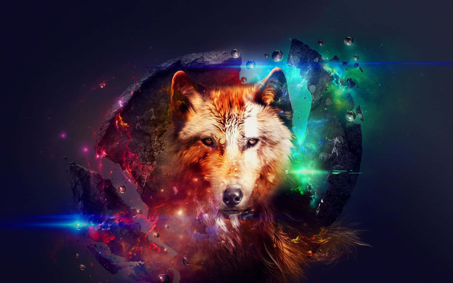 Galaxy Wolves Wallpaper
