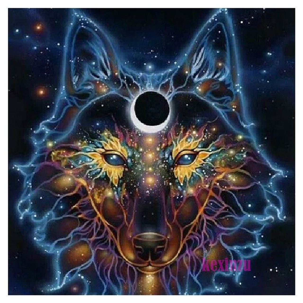 5D Diamond Painting Cosmic Wolf Kit